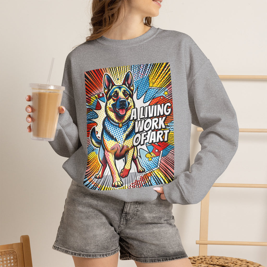 German Shepherd Sweatshirt | Living Work of Art Collection | Pop Art