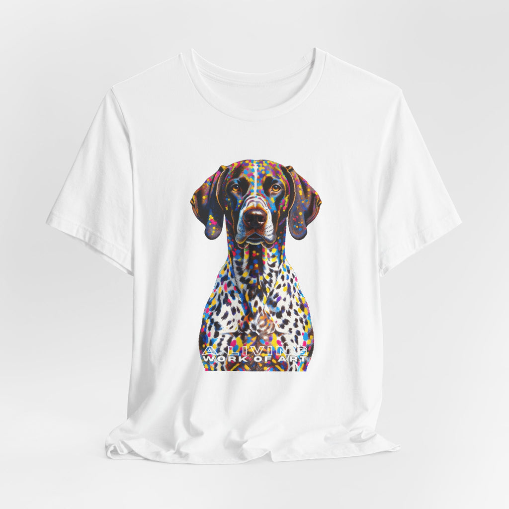 German Shorthaired Pointer T Shirt | Living Work of Art Collection | Pointillism Style