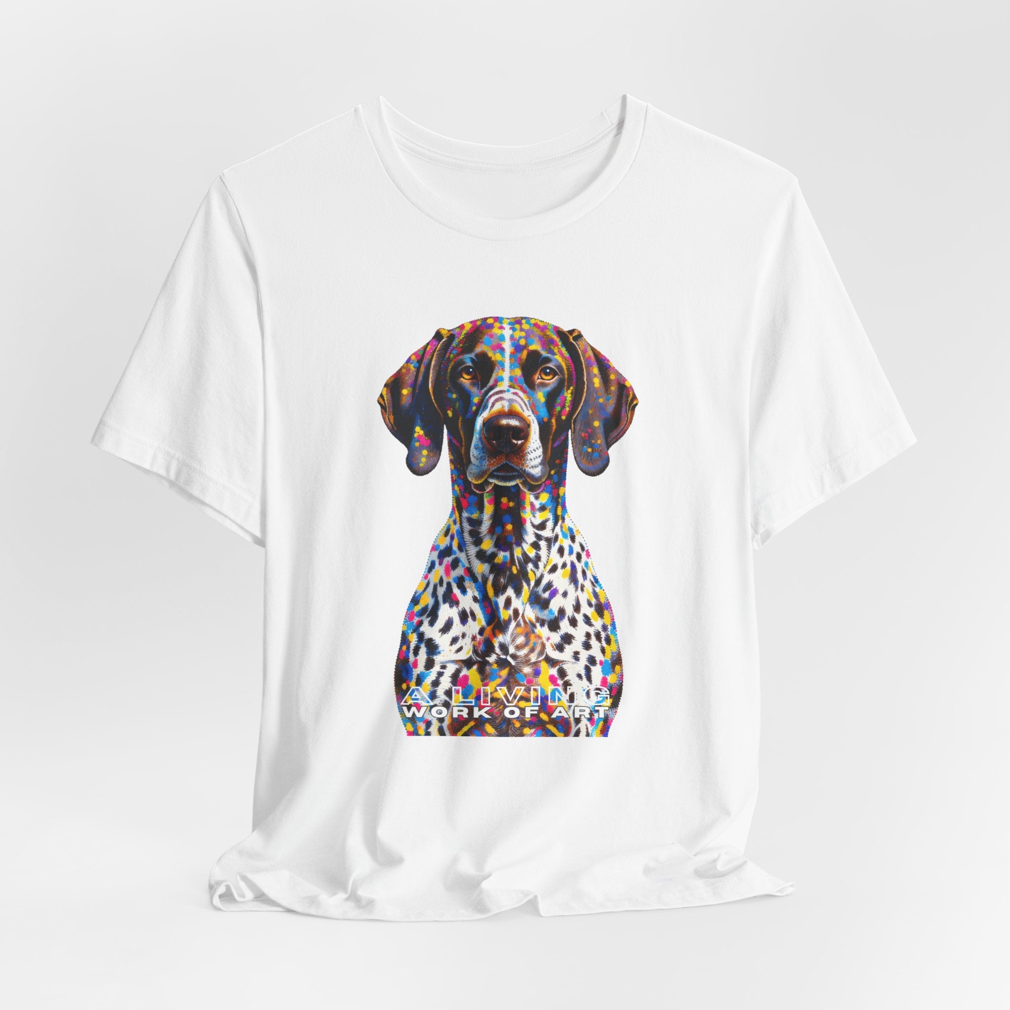 German Shorthaired Pointer T Shirt | Living Work of Art Collection | Pointillism Style