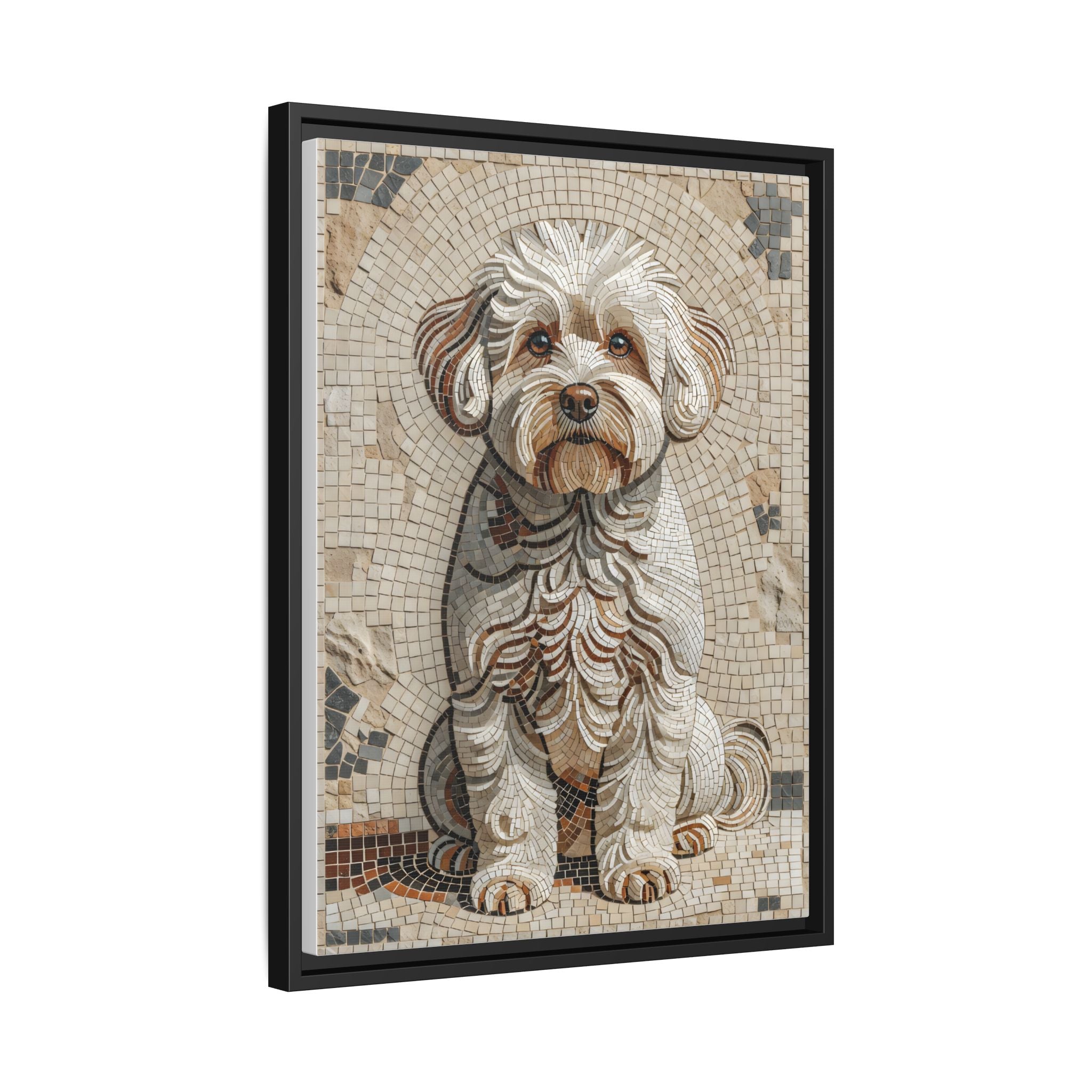 Bichon Frise Canvas Wall Art | Living Work of Art Collection | Mosaic Style Print