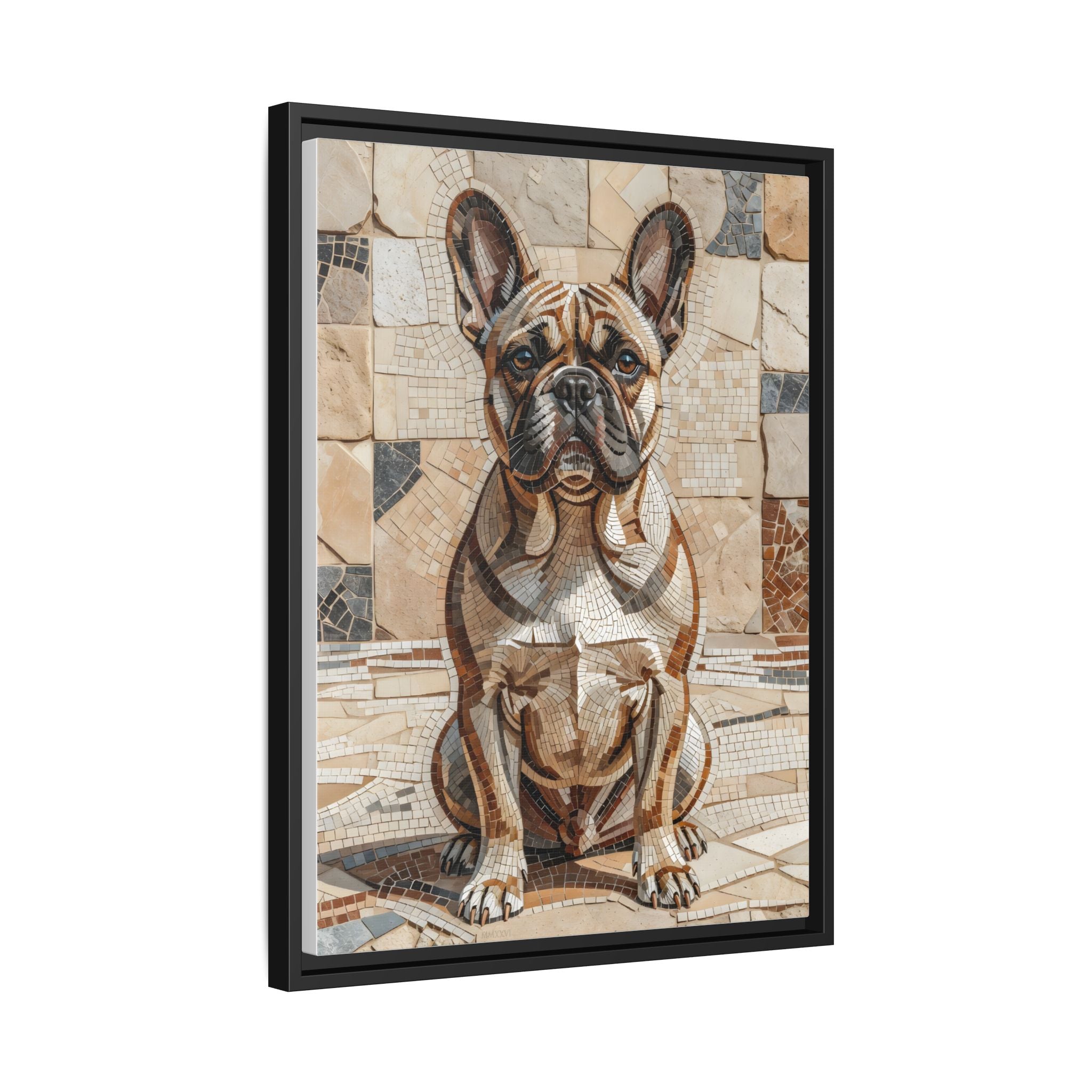 French Bulldog Canvas Wall Art | Living Work of Art Collection | Mosaic Style Print