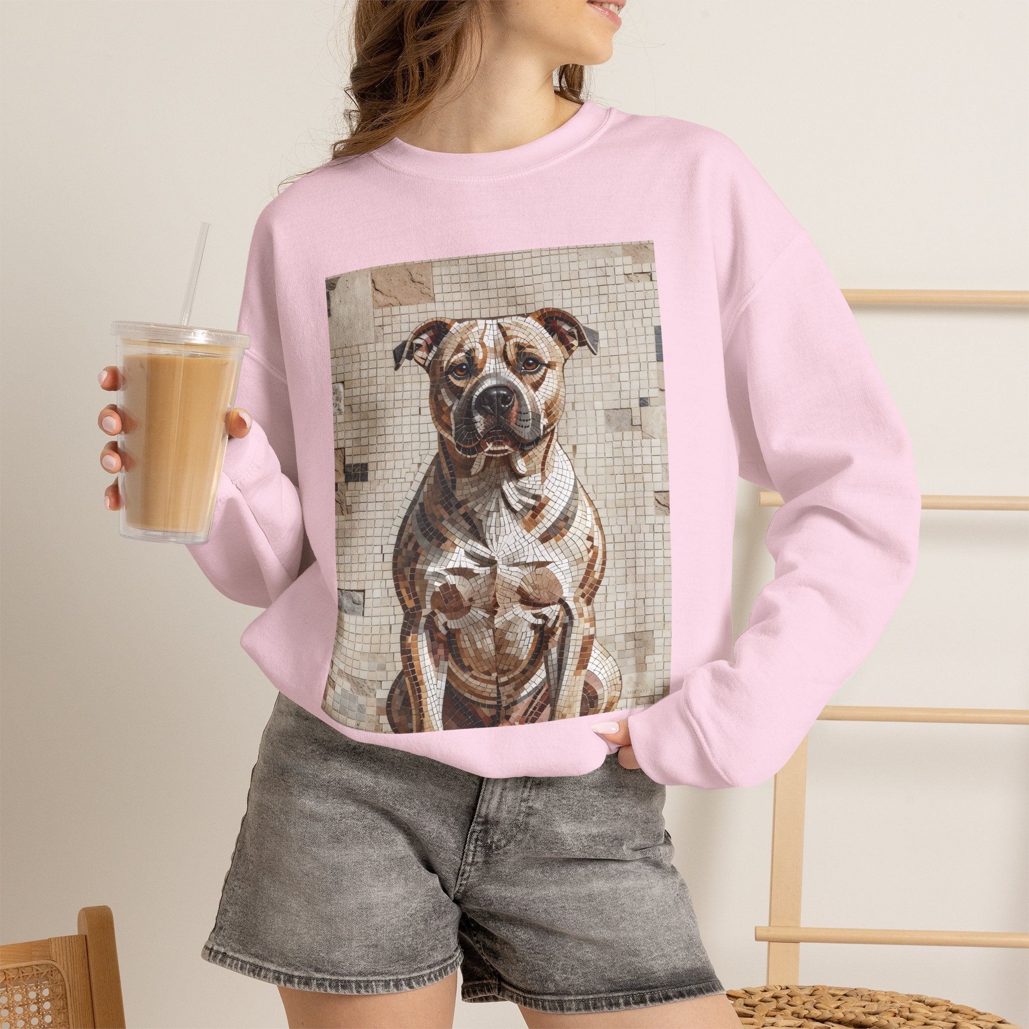 Staffordshire Bull Terrier Sweatshirt | Living Work of Art Collection | Mosaic Style