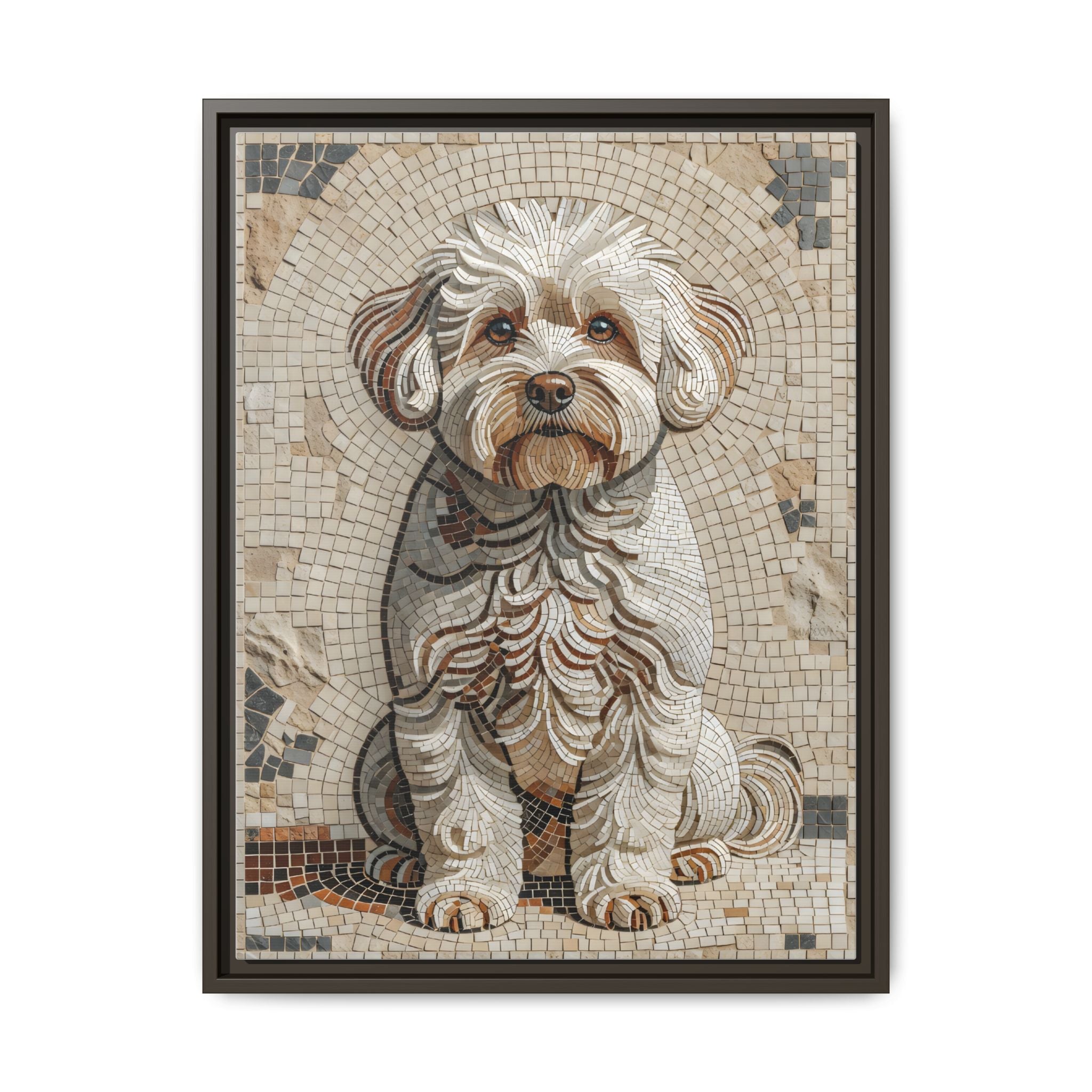 Bichon Frise Canvas Wall Art | Living Work of Art Collection | Mosaic Style Print