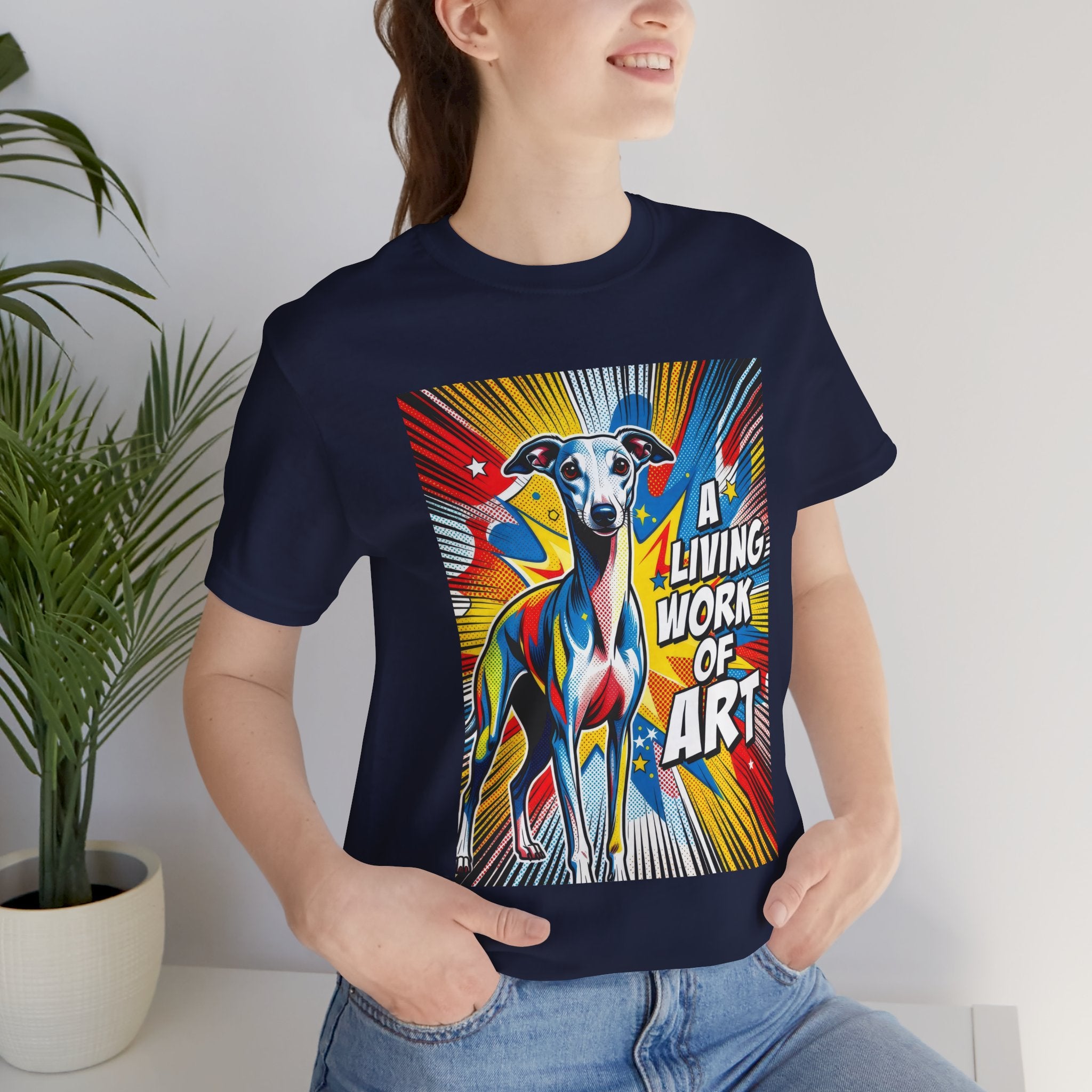 Whippet T Shirt | Living Work of Art Collection | Pop Art