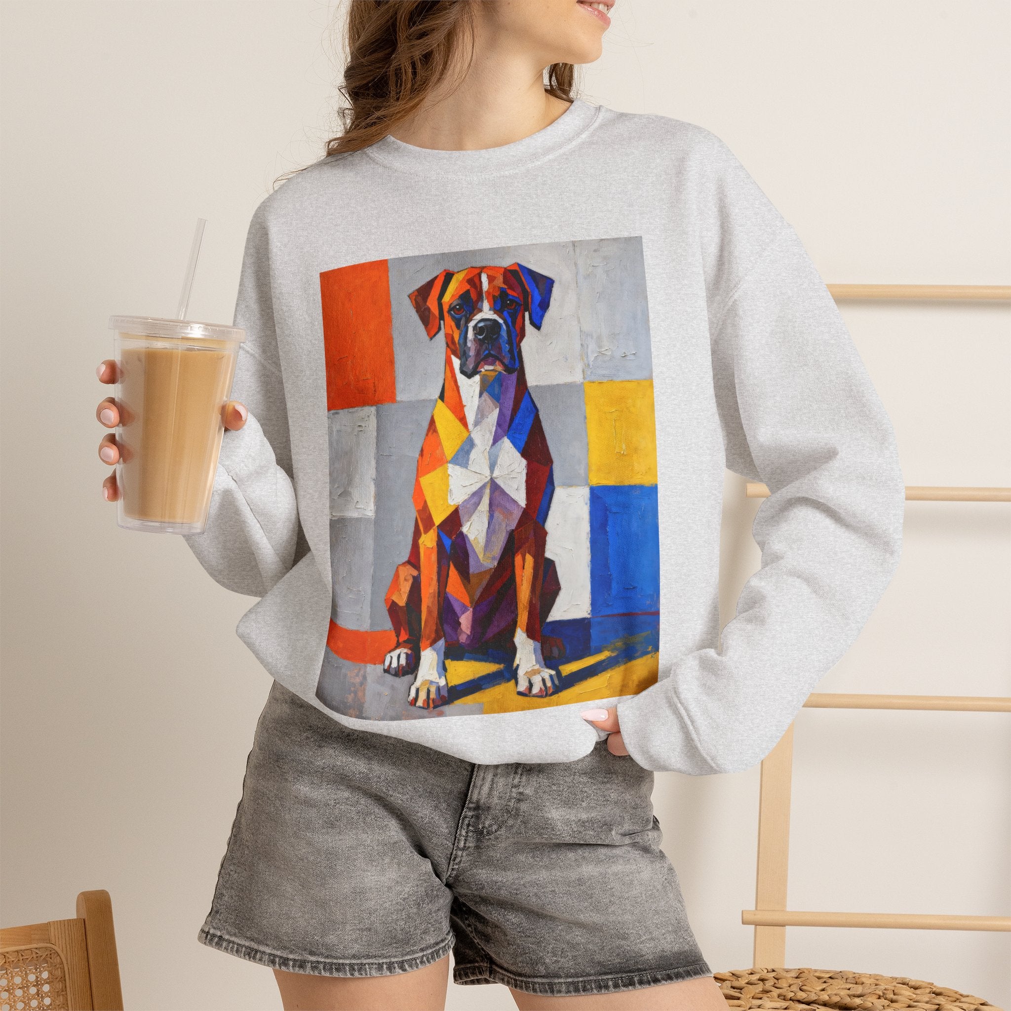 Boxer Sweatshirt | Living Work of Art Collection | Cubist Style