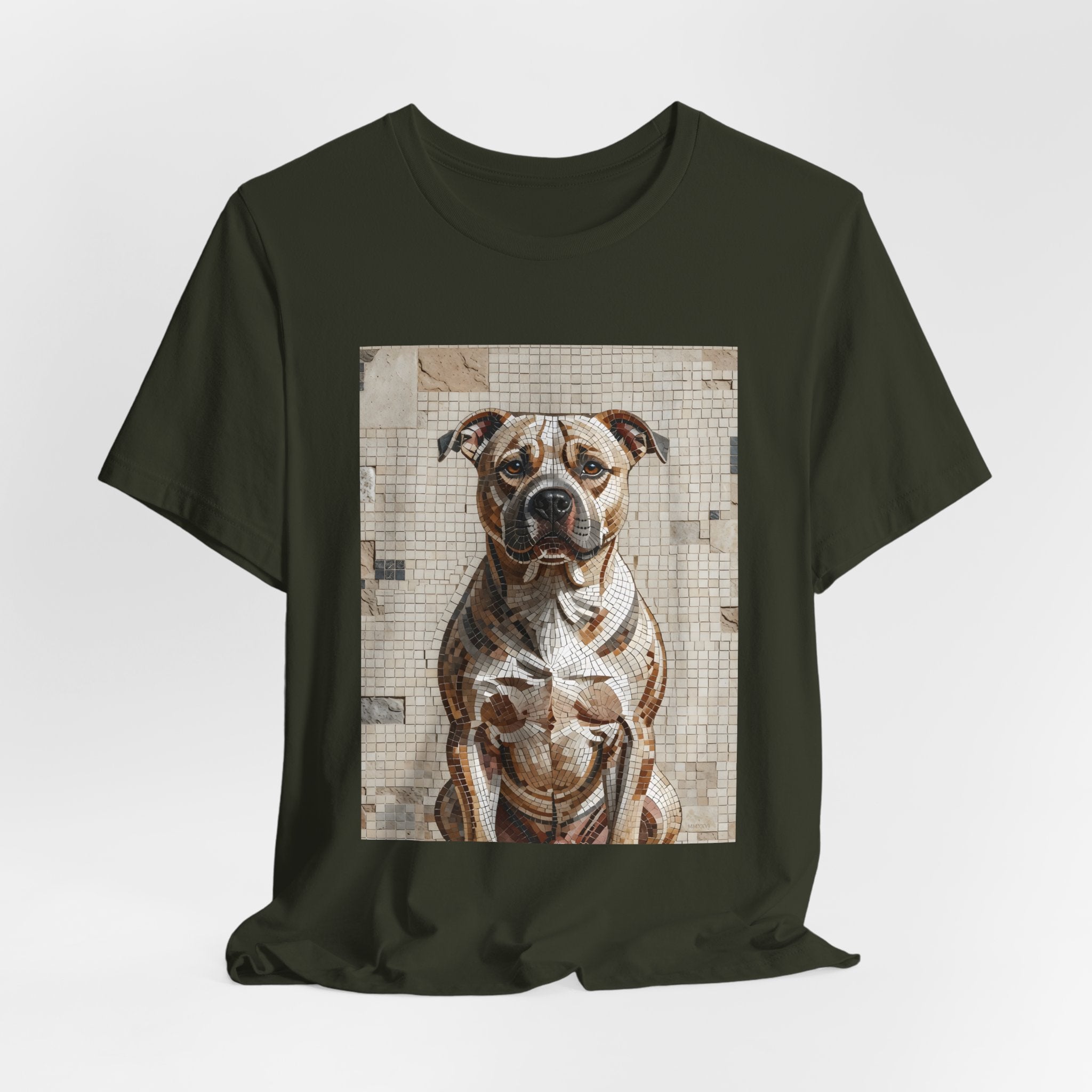 Staffordshire Bull Terrier T Shirt | Living Work of Art Collection | Mosaic Style