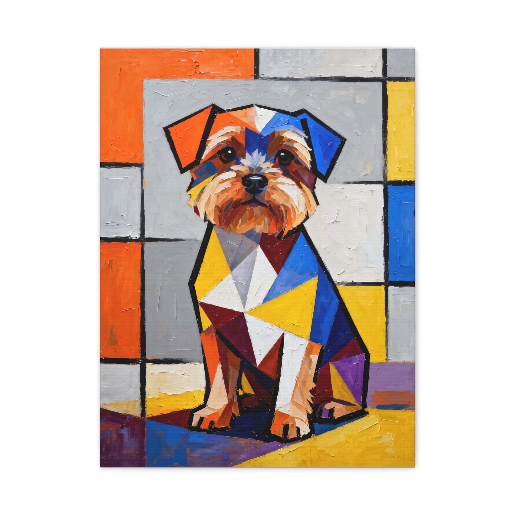 Yorkipoo Canvas Wall Art | Living Work of Art Collection | Cubist Style Print