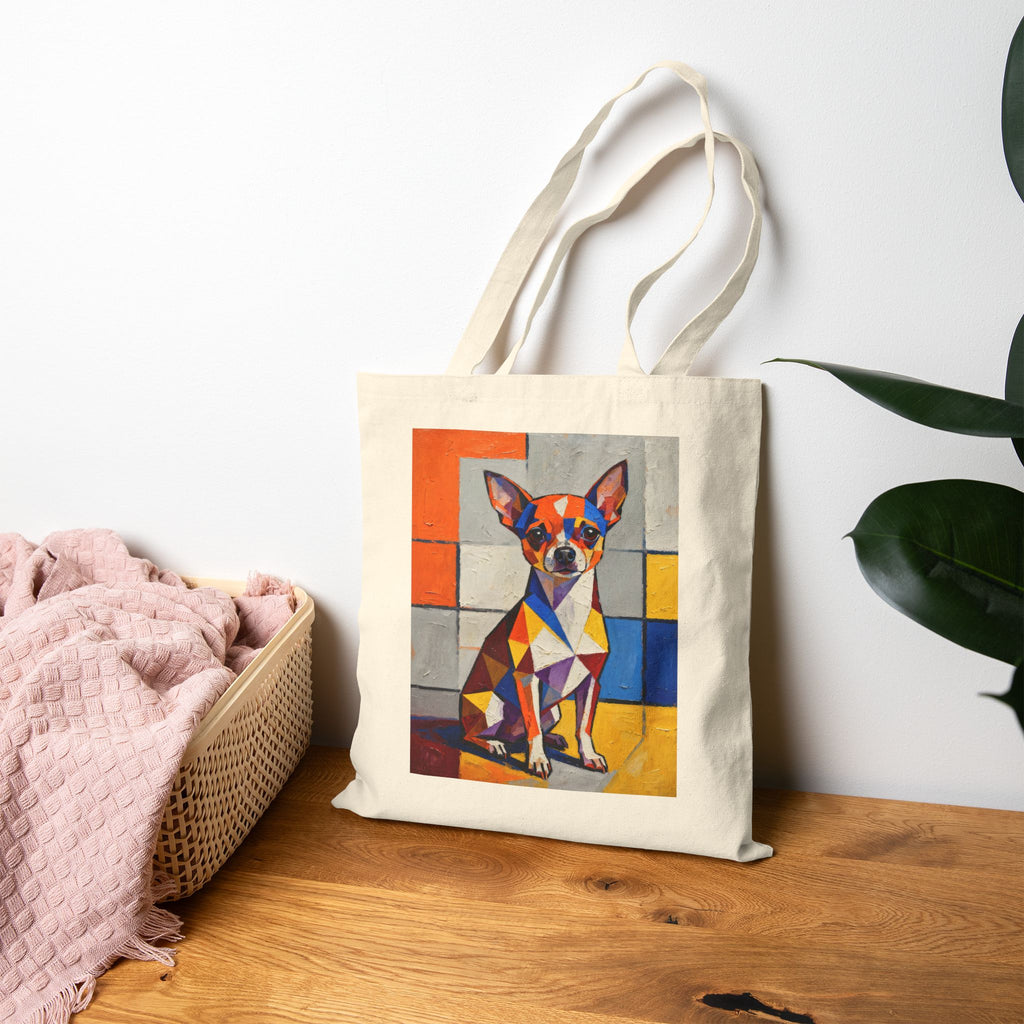 Chihuahua Tote Bag | Living Work of Art Collection | Cubist Style