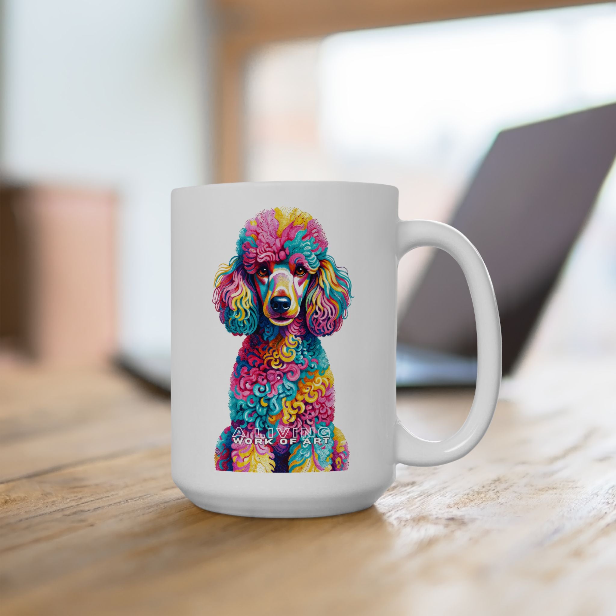 Poodle Coffee Mug | Living Work of Art Collection | Pointillism Style