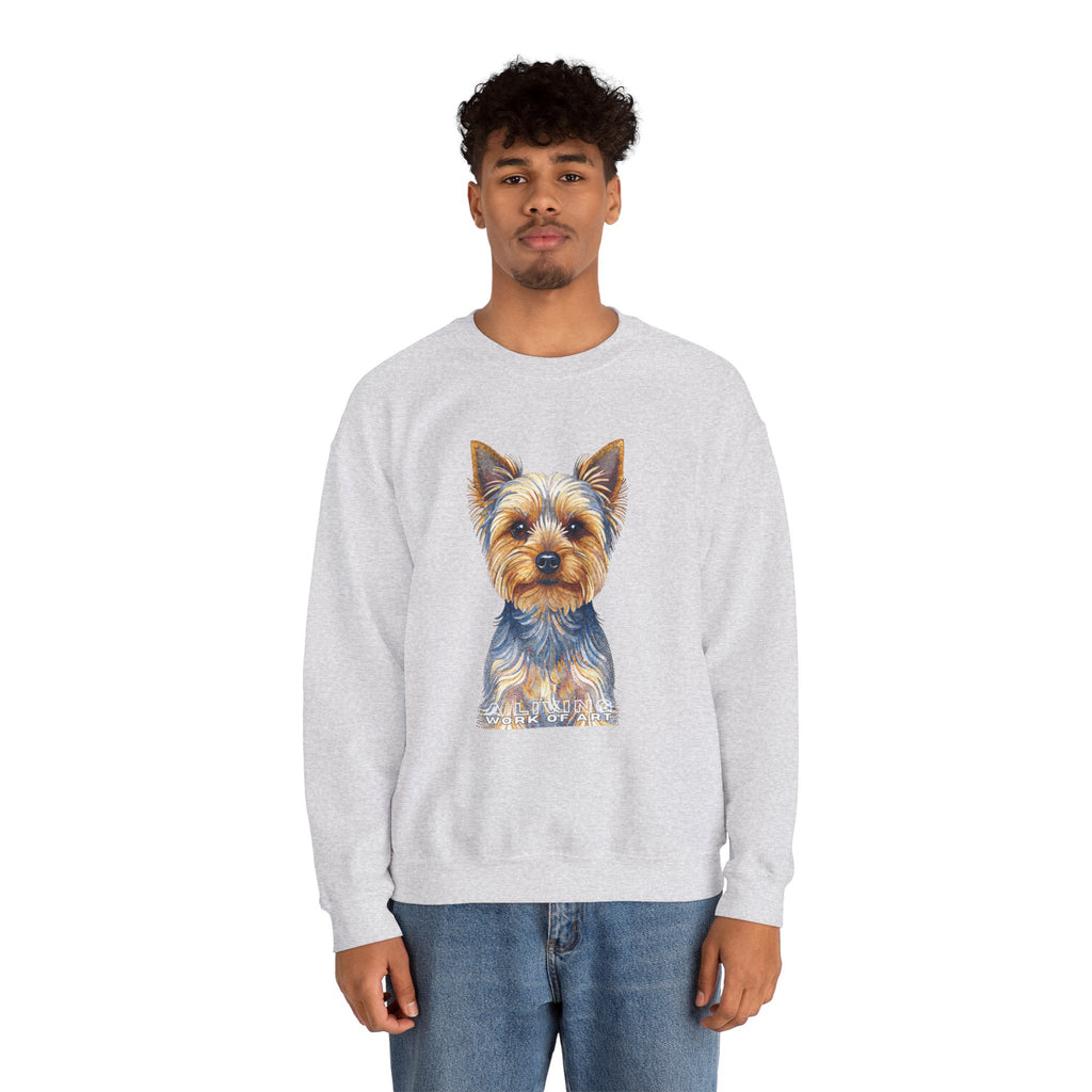 Yorkshire Terrier Sweatshirt | Living Work of Art Collection | Pointillism Style
