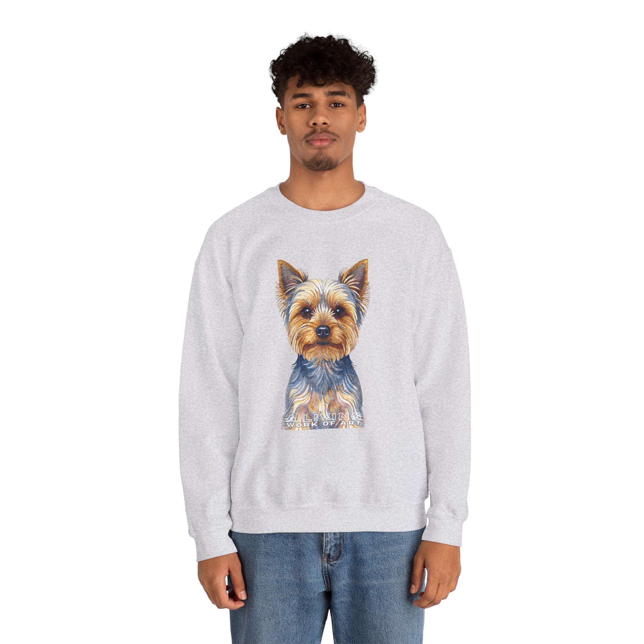Yorkshire Terrier Sweatshirt | Living Work of Art Collection | Pointillism Style