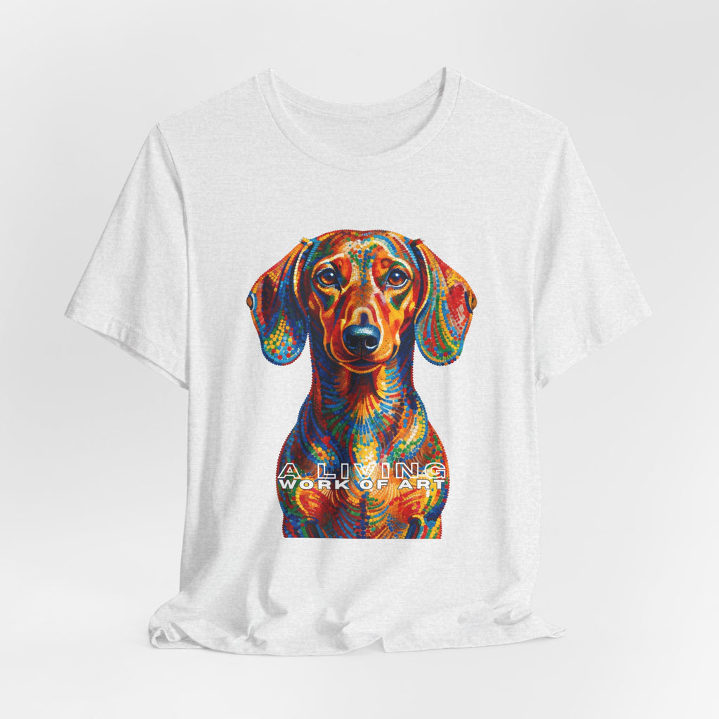Dachshund T Shirt | Living Work of Art Collection | Pointillism Style