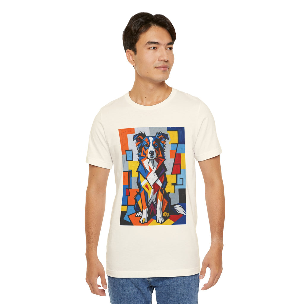 Border Collie T Shirt | Living Work of Art Collection | Cubist Style
