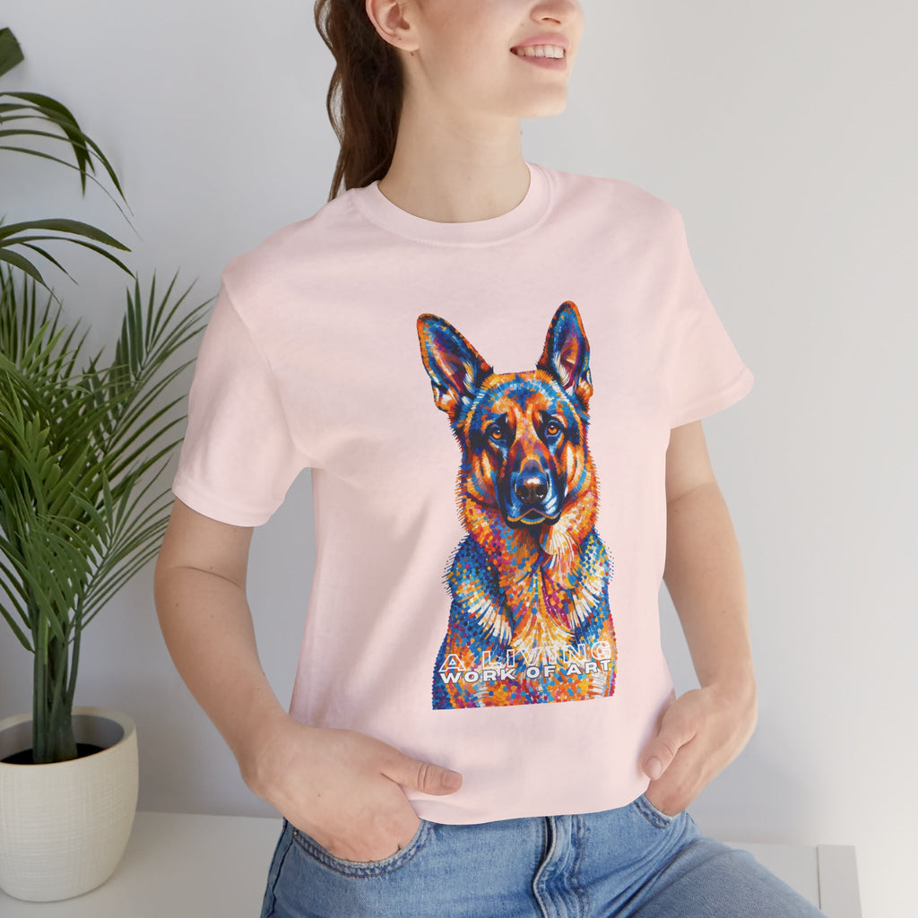 German Shepherd T Shirt | Living Work of Art Collection | Pointillism Style