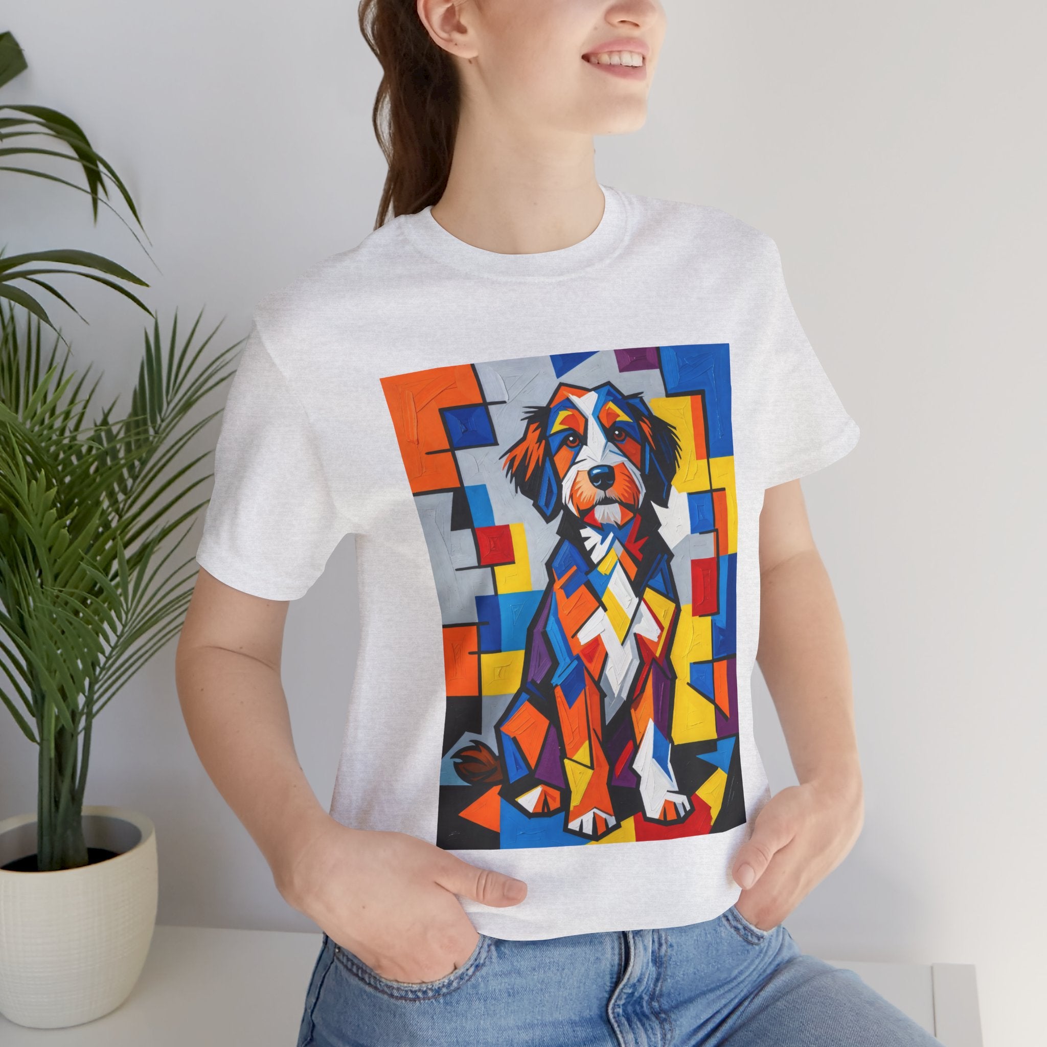 Bernedoodle T Shirt | Living Work of Art Collection | Cubist Style