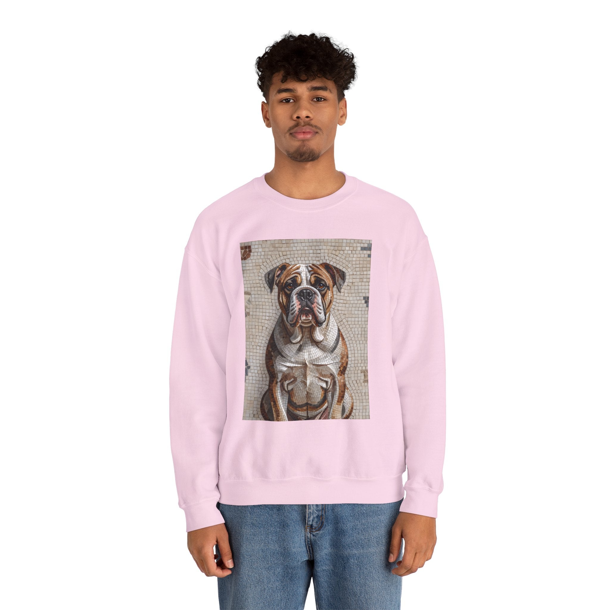 Bulldog Sweatshirt | Living Work of Art Collection | Mosaic Style
