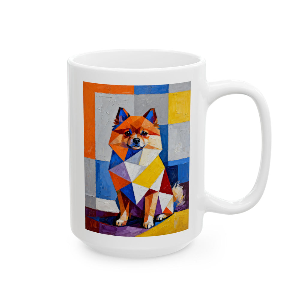 Pomeranian Coffee Mug | Living Work of Art Collection | Cubist Style