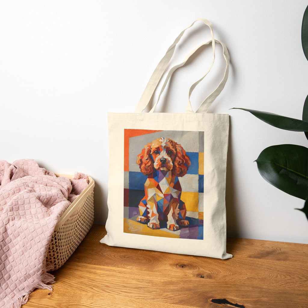 Cavapoo Tote Bag | Living Work of Art Collection | Cubist Style