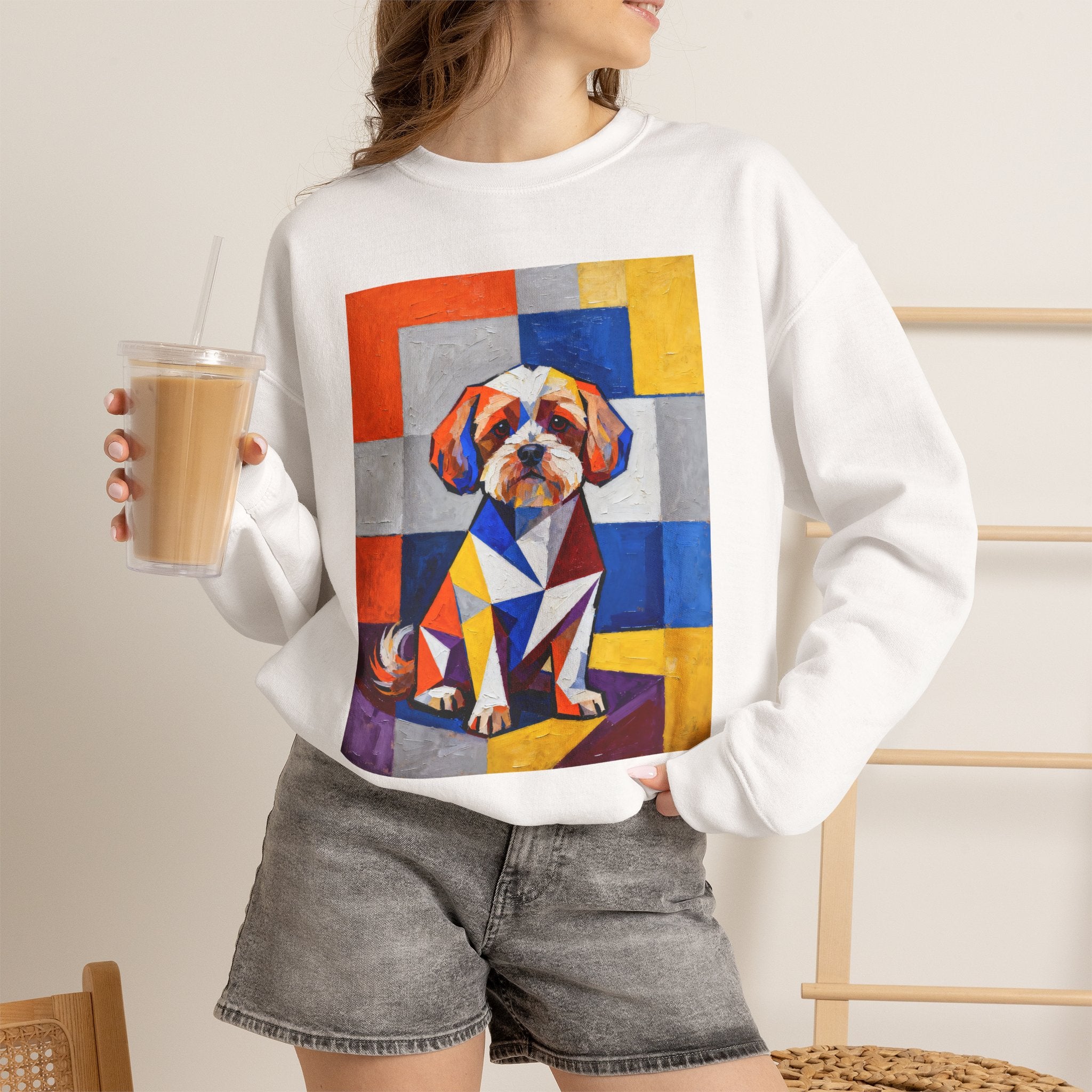 Maltipoo Sweatshirt | Living Work of Art Collection | Cubist Style