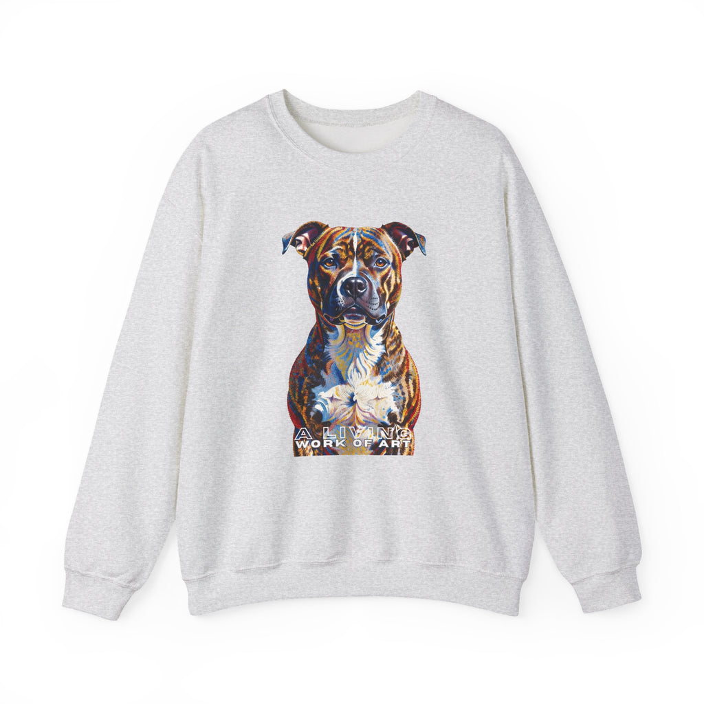 Staffordshire Bull Terrier Sweatshirt | Living Work of Art Collection | Pointillism Style