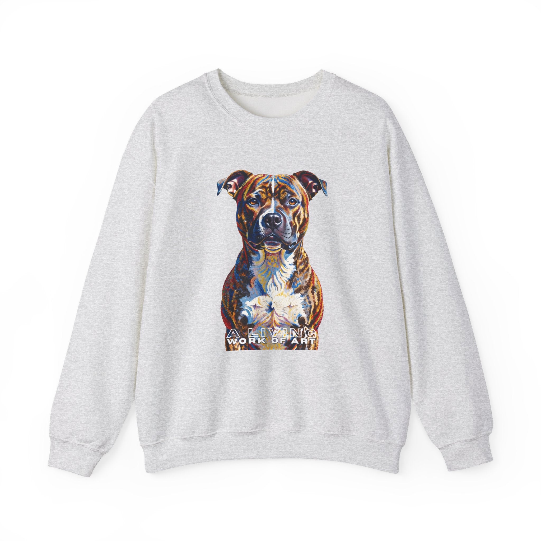 Staffordshire Bull Terrier Sweatshirt | Living Work of Art Collection | Pointillism Style
