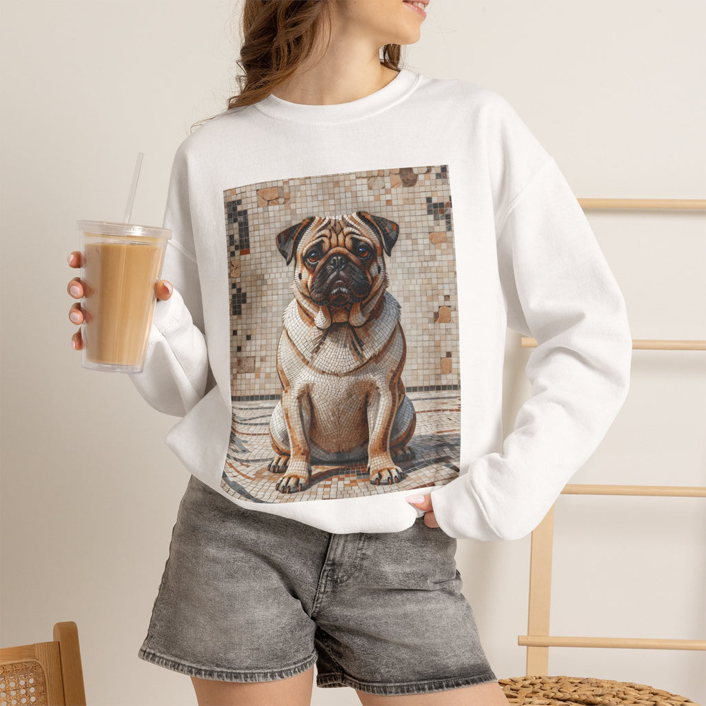 Pug Sweatshirt | Living Work of Art Collection | Mosaic Style