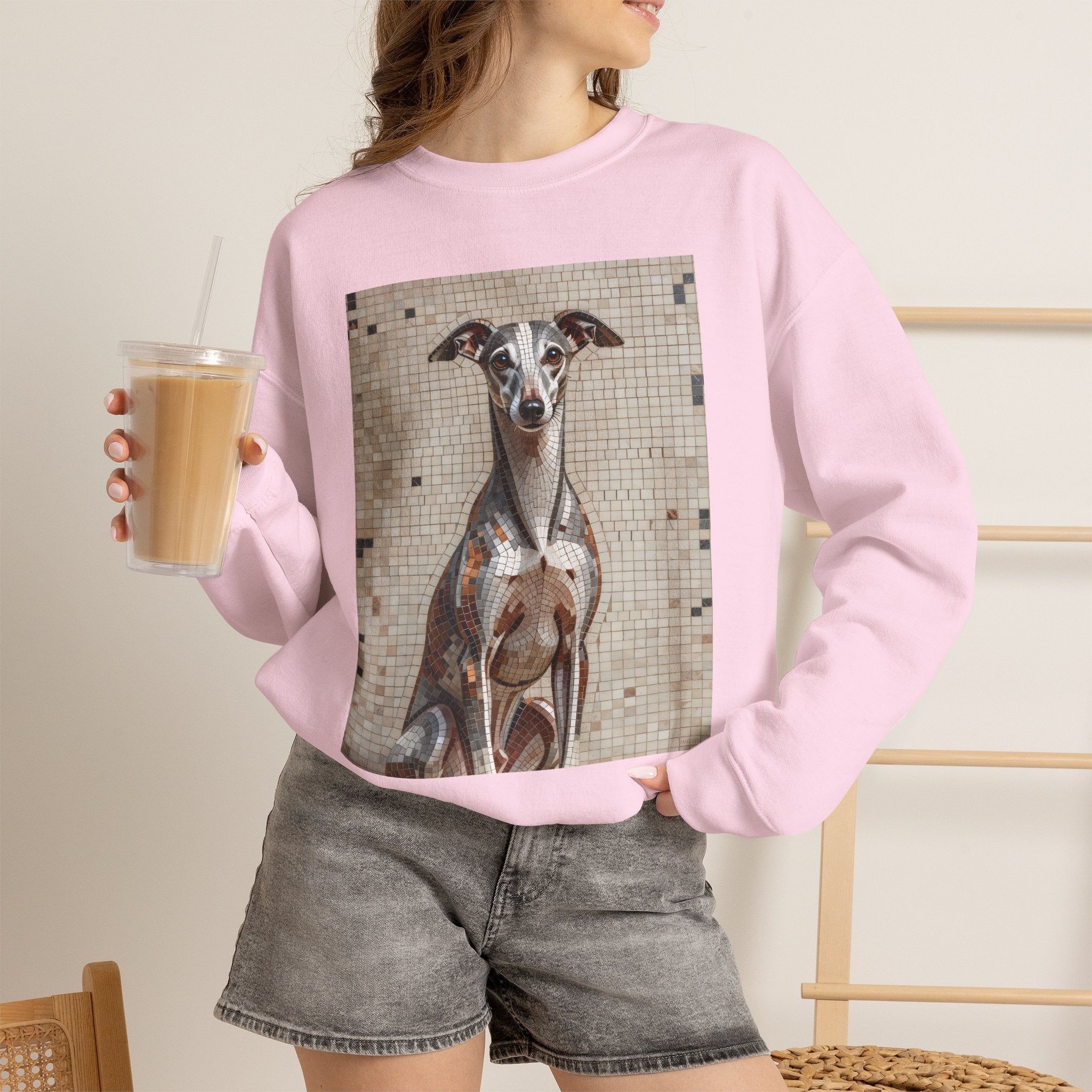 Whippet Sweatshirt | Living Work of Art Collection | Mosaic Style