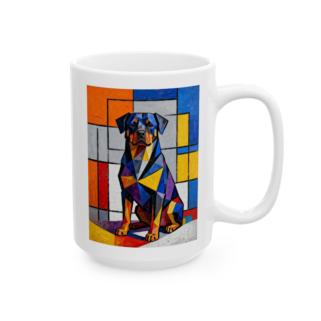 Rottweiler Coffee Mug | Living Work of Art Collection | Cubist Style