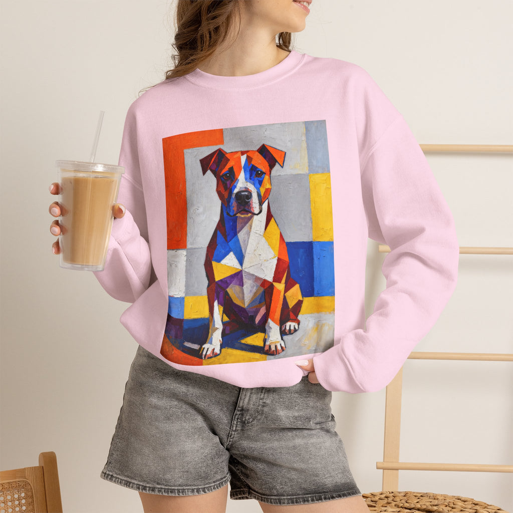 Staffordshire Bull Terrier Sweatshirt | Living Work of Art Collection | Cubist Style