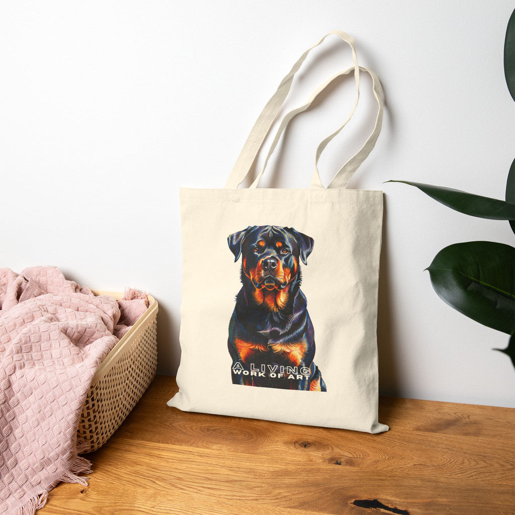 Rottweiler Tote Bag | Living Work of Art Collection | Pointillism Style