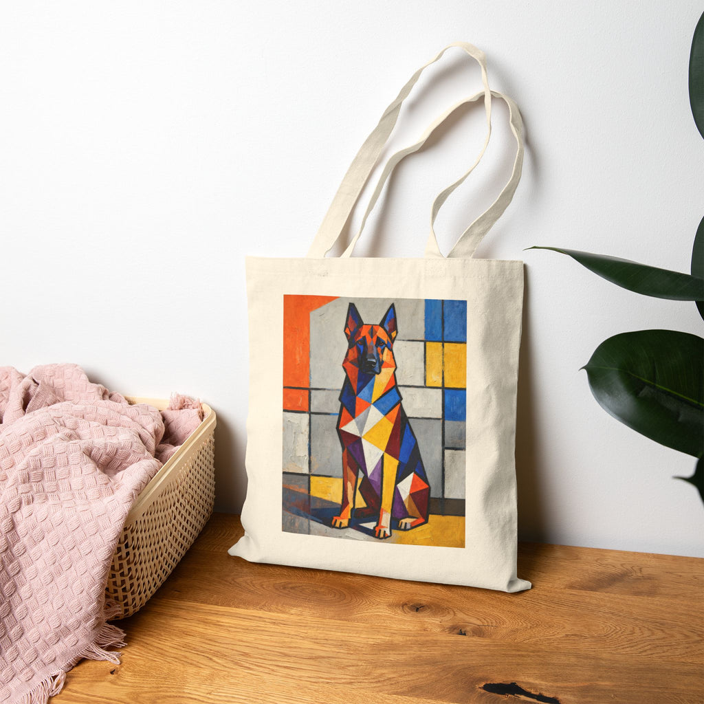 German Shepherd Tote Bag | Living Work of Art Collection | Cubist Style