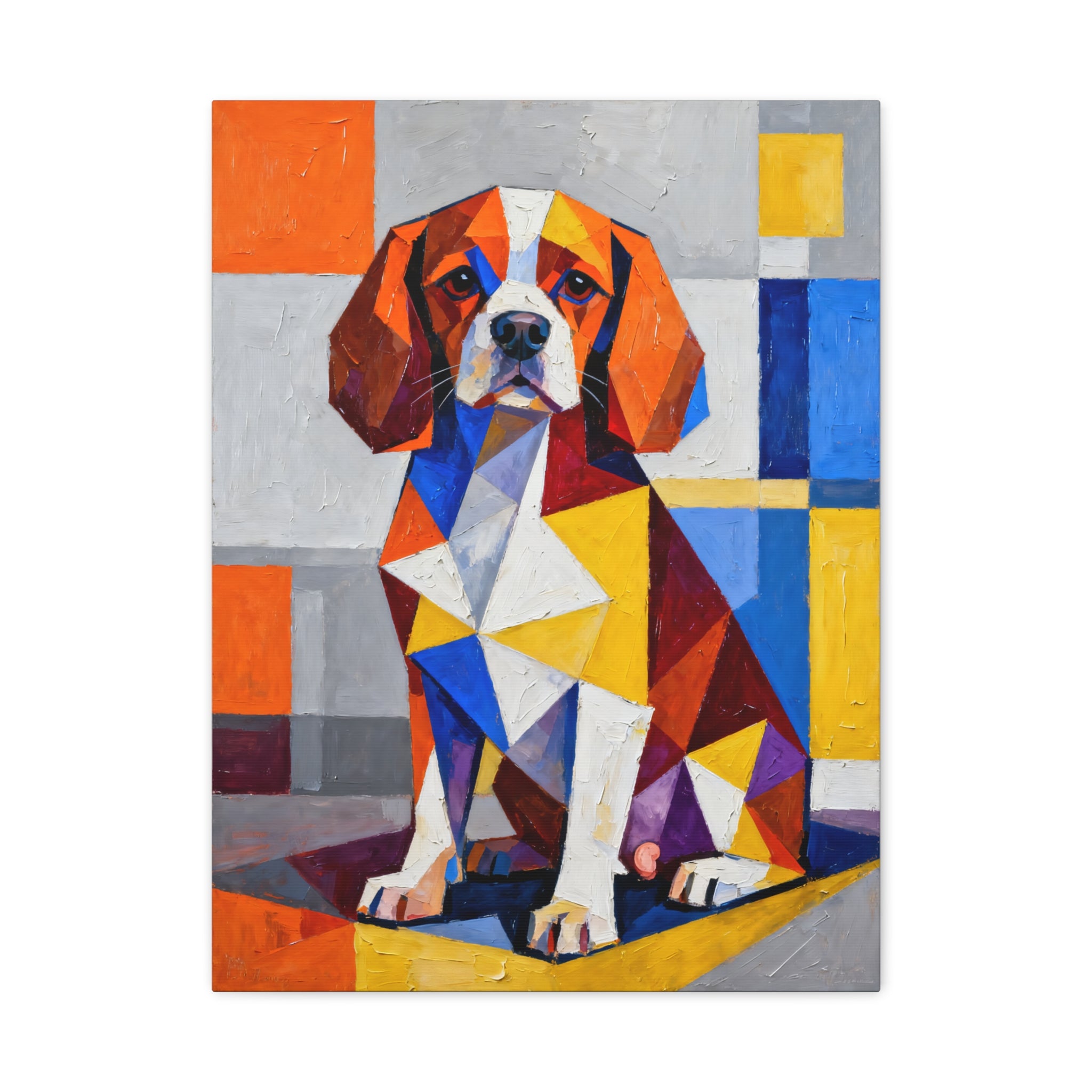 Cavalier King Charles Spaniel  Canvas Wall Art | Living Work of Art Collection | Cubist Style Print