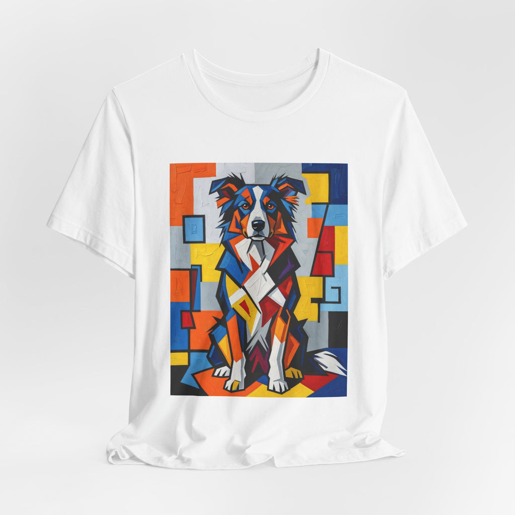 Border Collie T Shirt | Living Work of Art Collection | Cubist Style