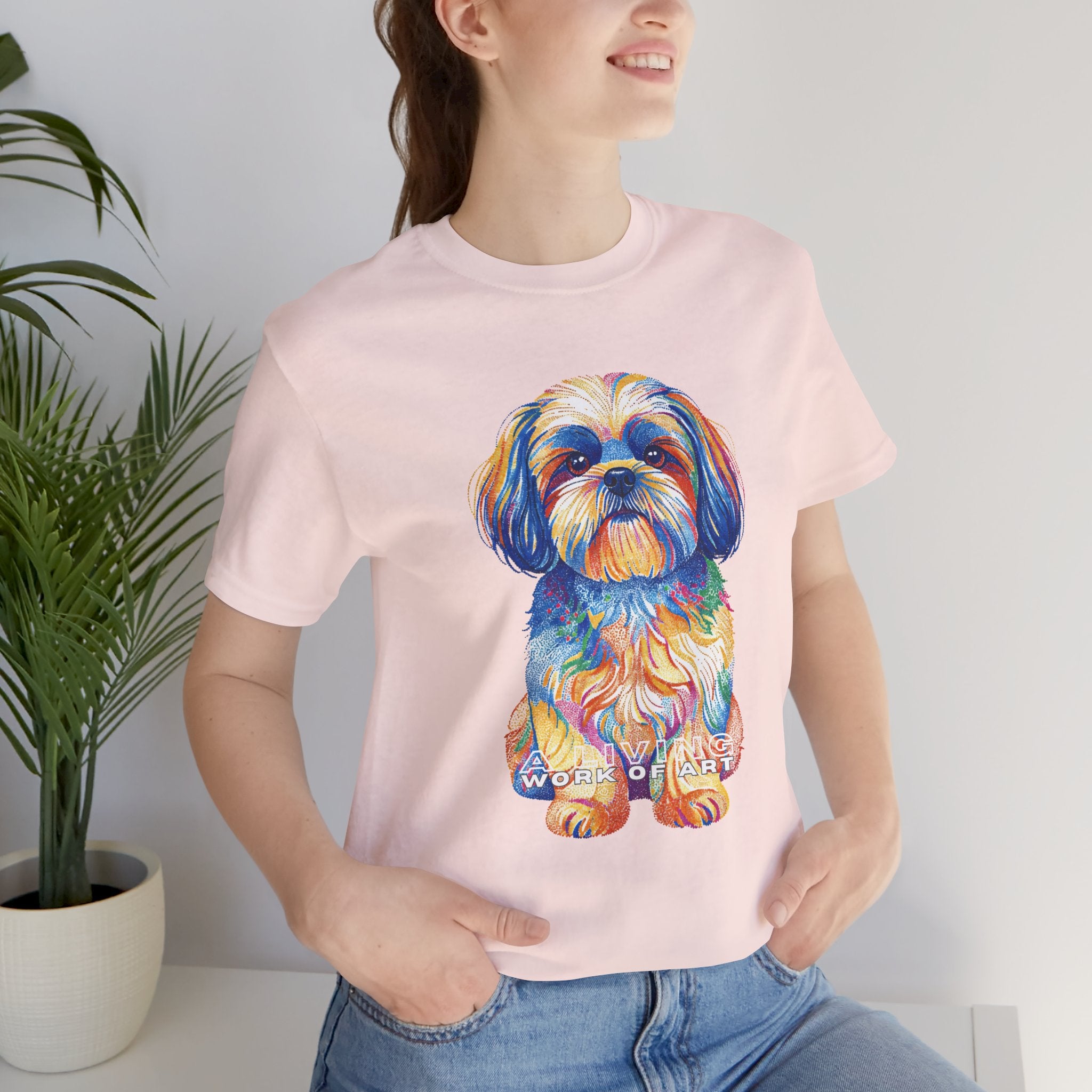 Shih Tzu T Shirt | Living Work of Art Collection | Pointillism Style