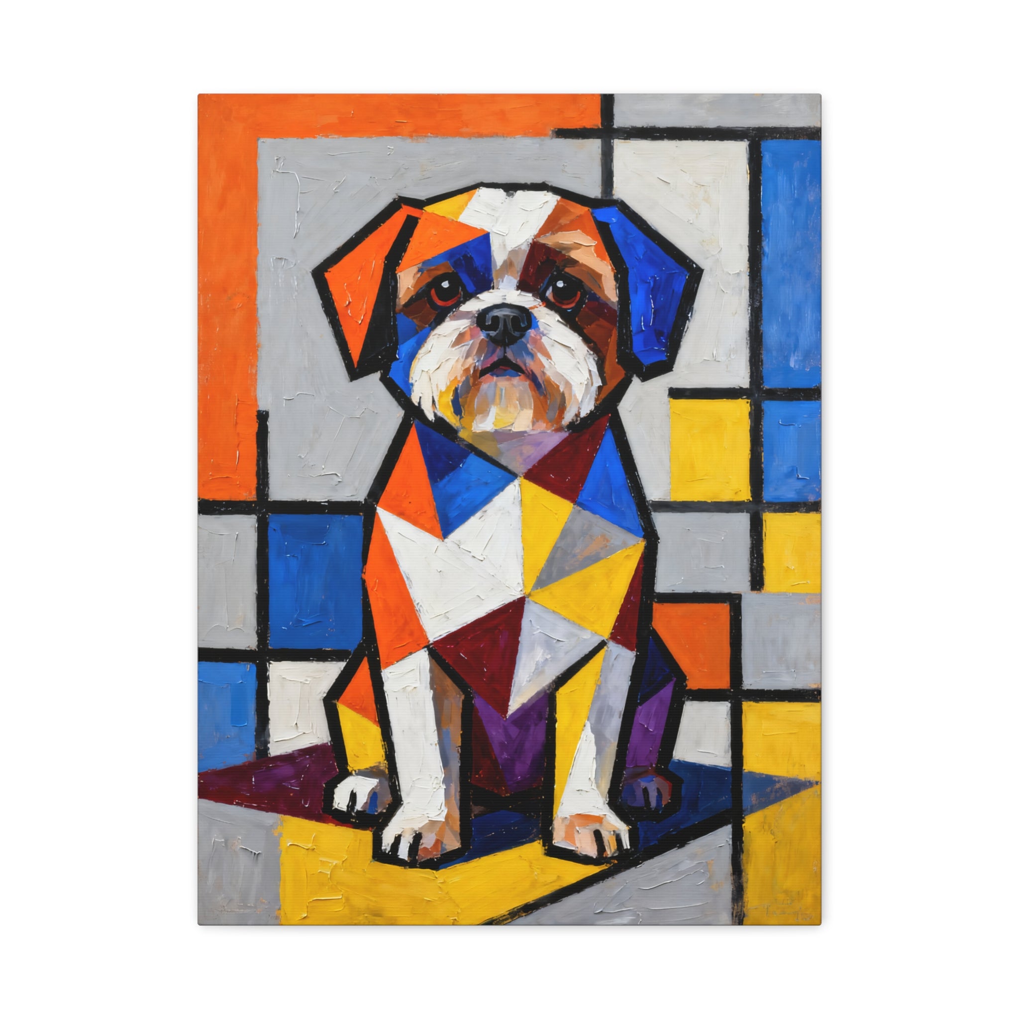 Shih Tzu Canvas Wall Art | Living Work of Art Collection | Cubist Style Print