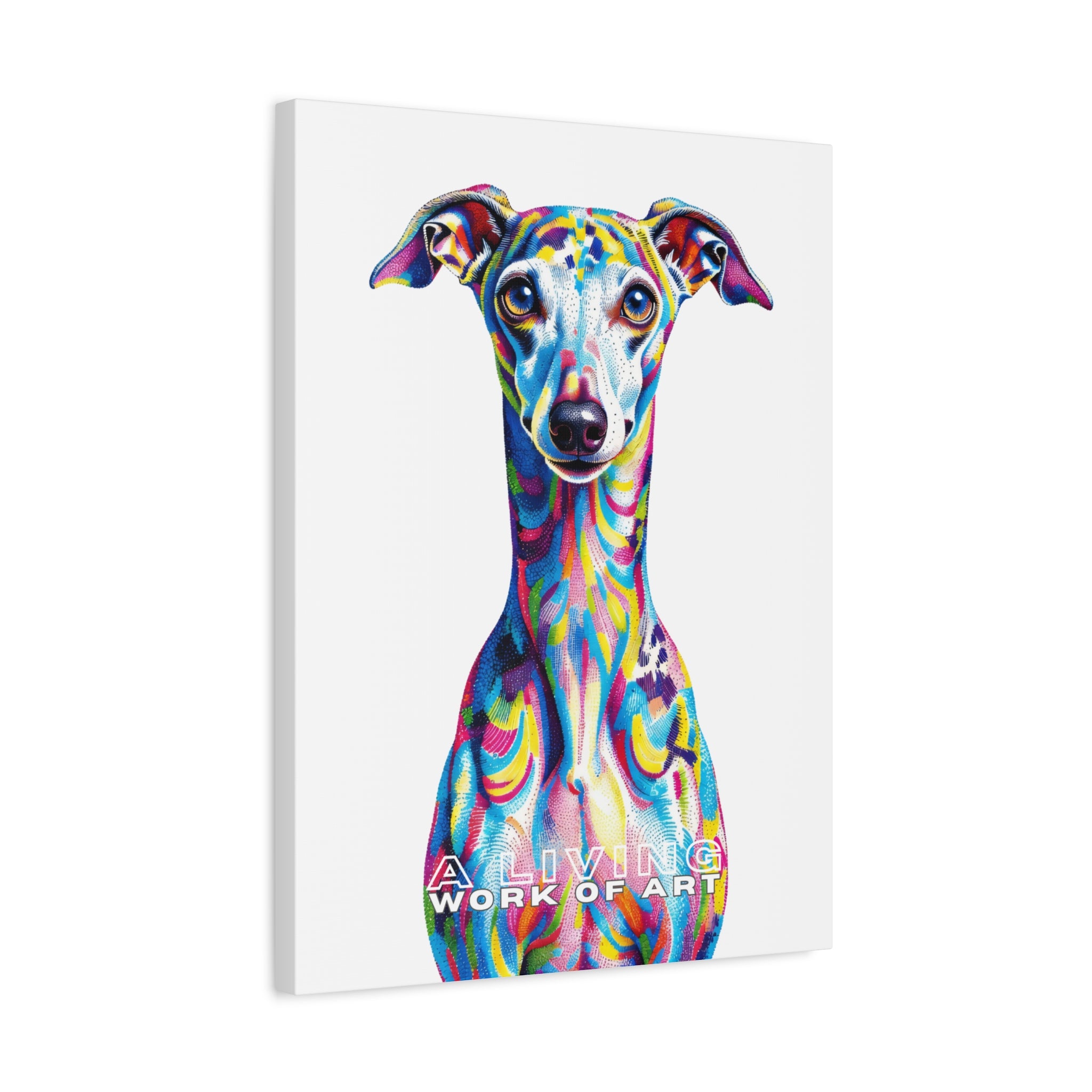Italian Greyhound Canvas Wall Art | Living Work of Art Collection | Pointillism Style Print