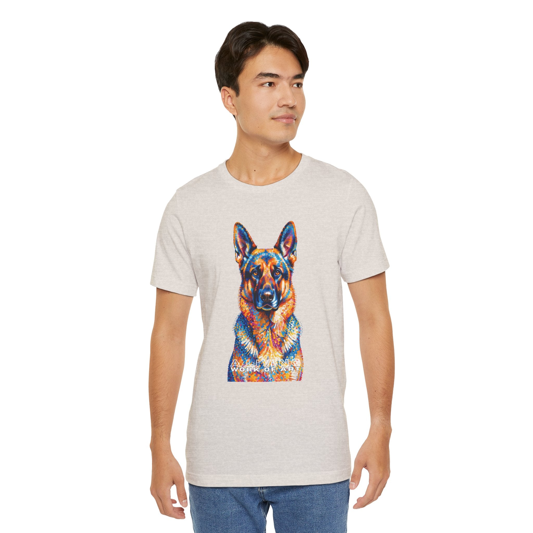German Shepherd T Shirt | Living Work of Art Collection | Pointillism Style