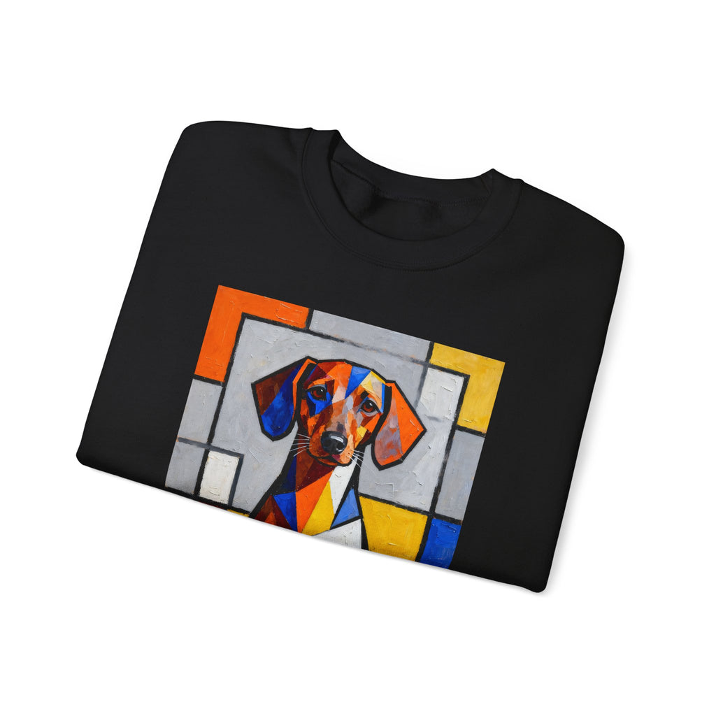 Dachshund Sweatshirt | Living Work of Art Collection | Cubist Style