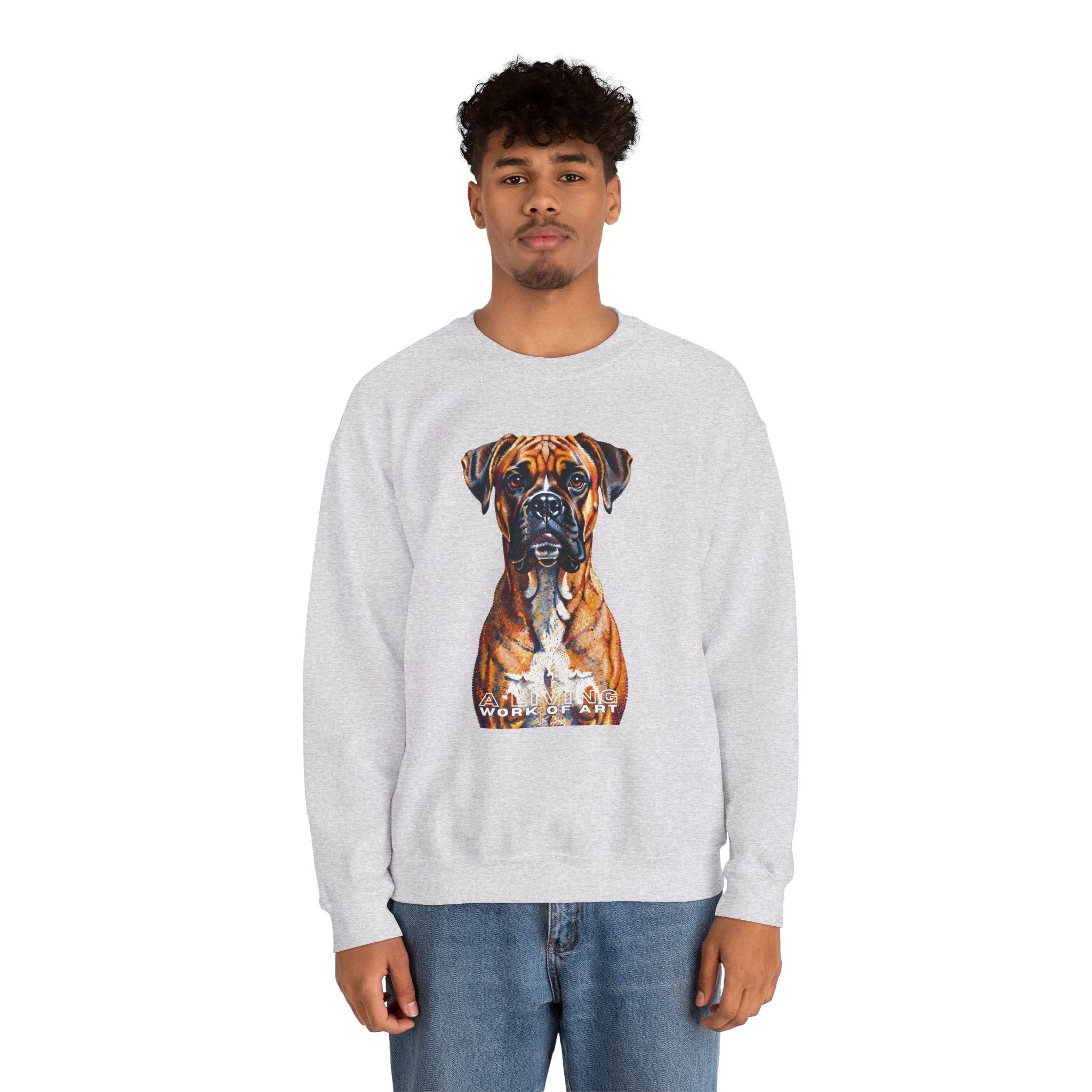 Boxer Sweatshirt | Living Work of Art Collection | Pointillism Style
