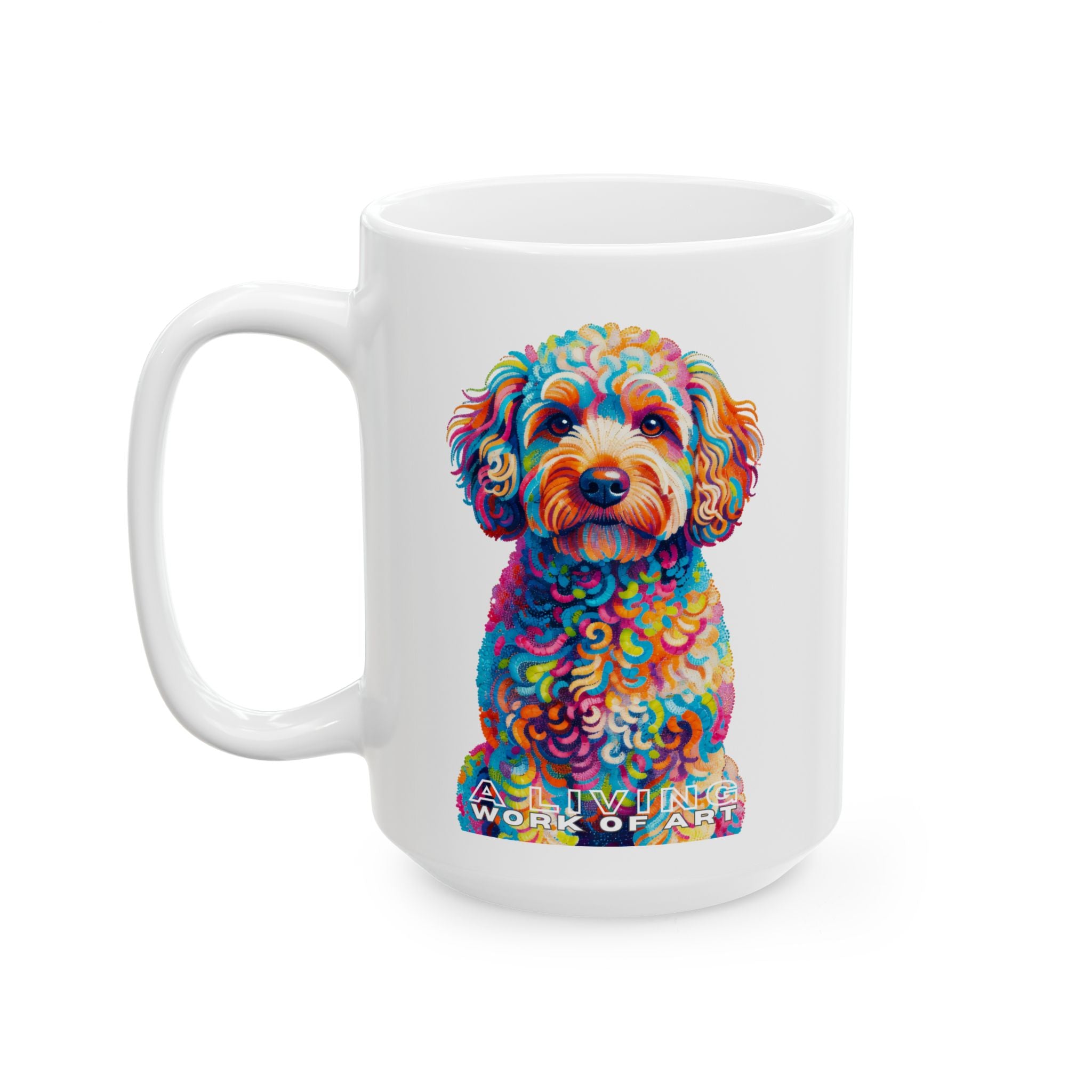 Schnoodle Coffee Mug | Living Work of Art Collection | Pointillism Style