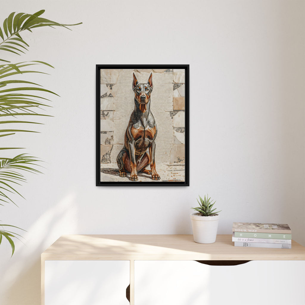 Doberman Pinscher Canvas Wall Art | Living Work of Art Collection | Mosaic Style Print