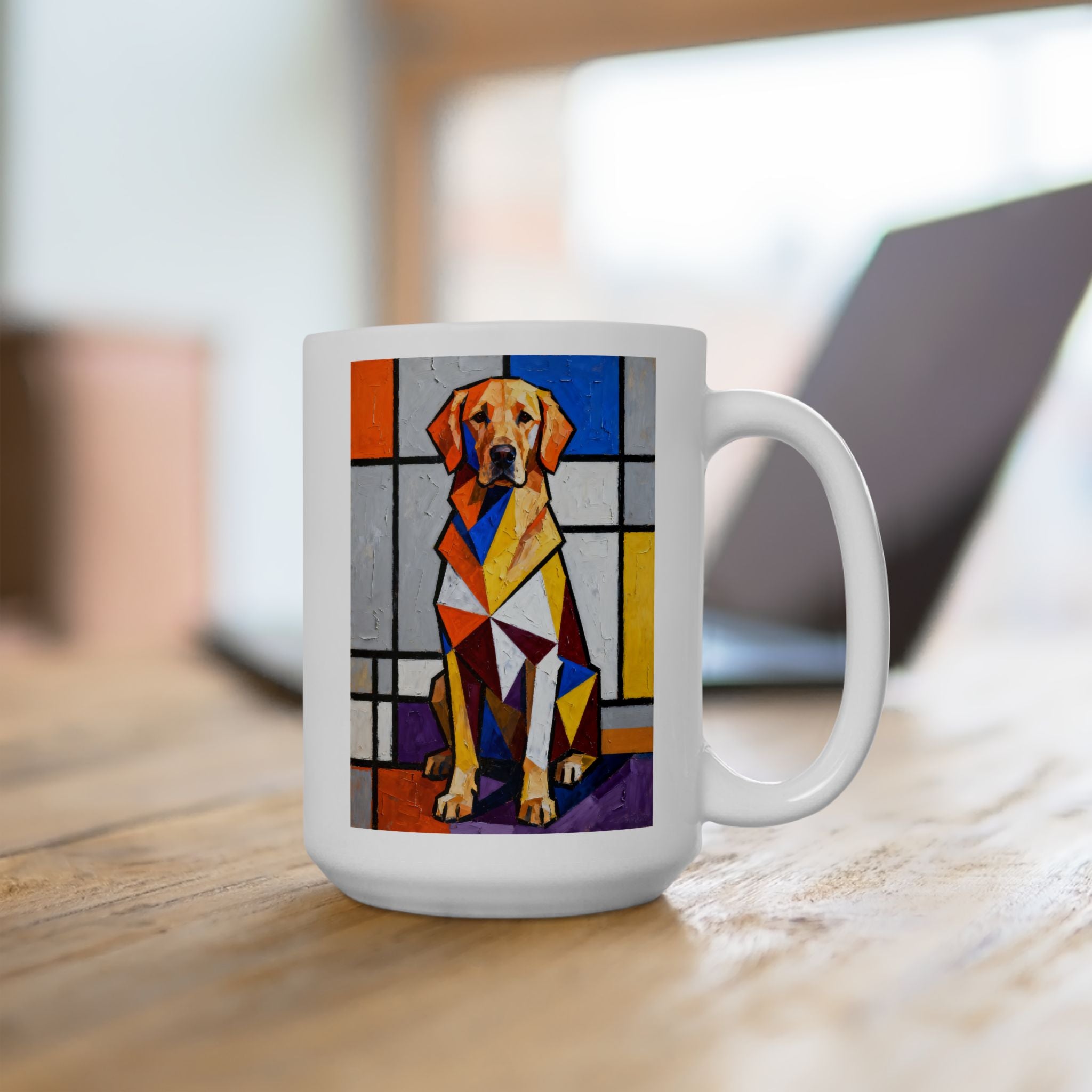 Golden Retriever Coffee Mug | Living Work of Art Collection | Cubist Style