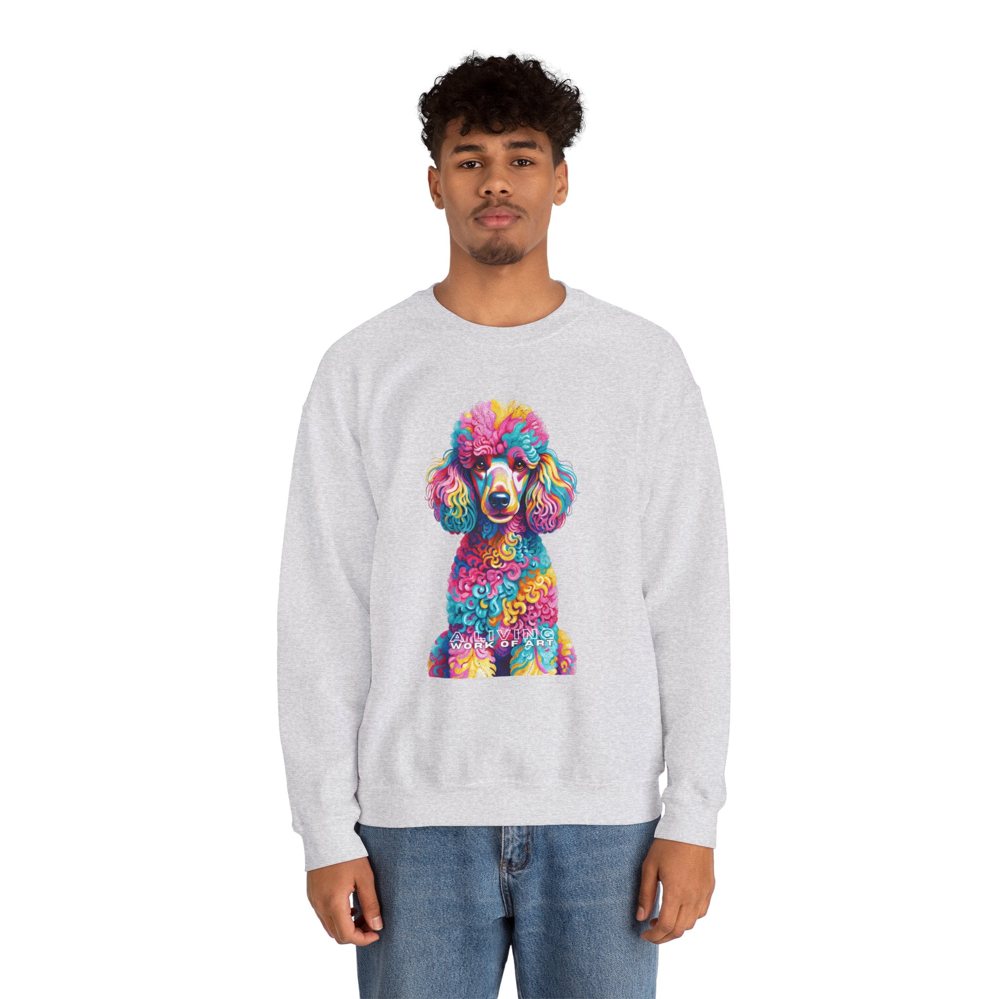 Poodle Sweatshirt | Living Work of Art Collection | Pointillism Style
