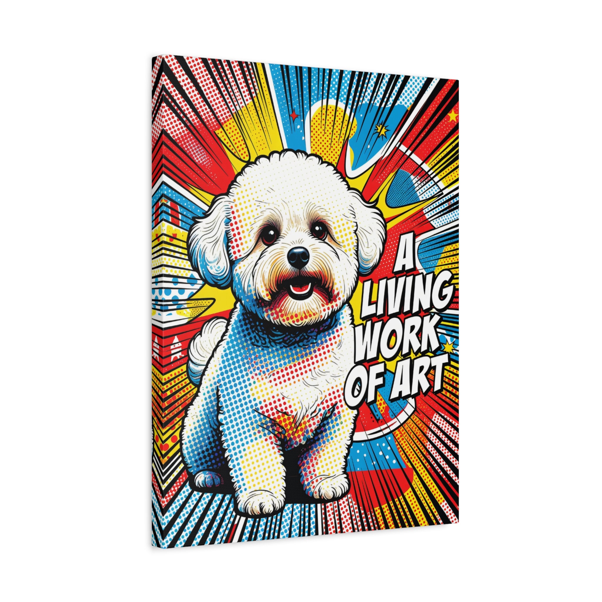 Bichon Frise Canvas Wall Art | Living Work of Art Collection | Pop Art Print