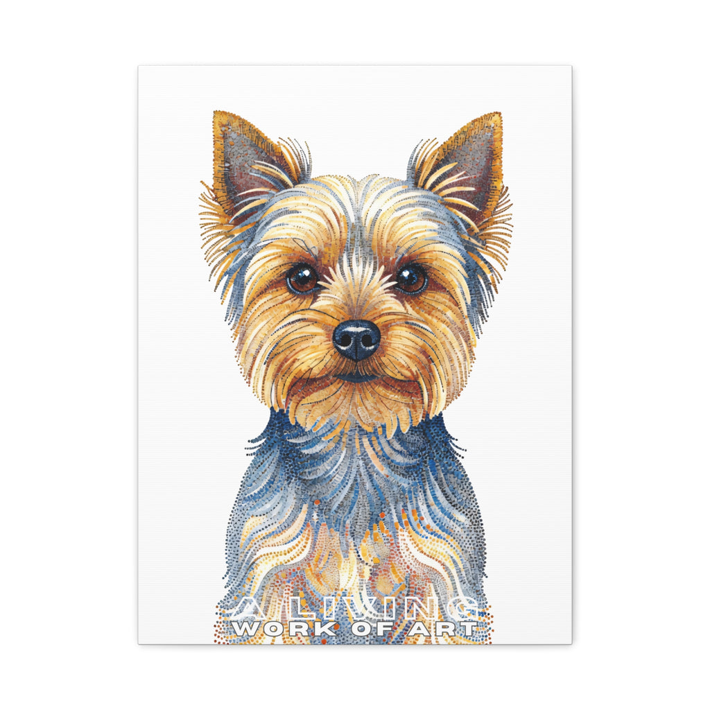 Yorkshire Terrier Canvas Wall Art | Living Work of Art Collection | Pointillism Style Print