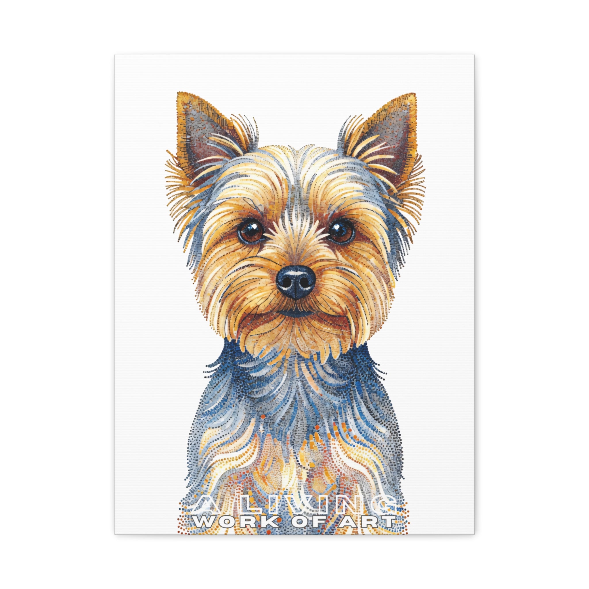 Yorkshire Terrier Canvas Wall Art | Living Work of Art Collection | Pointillism Style Print
