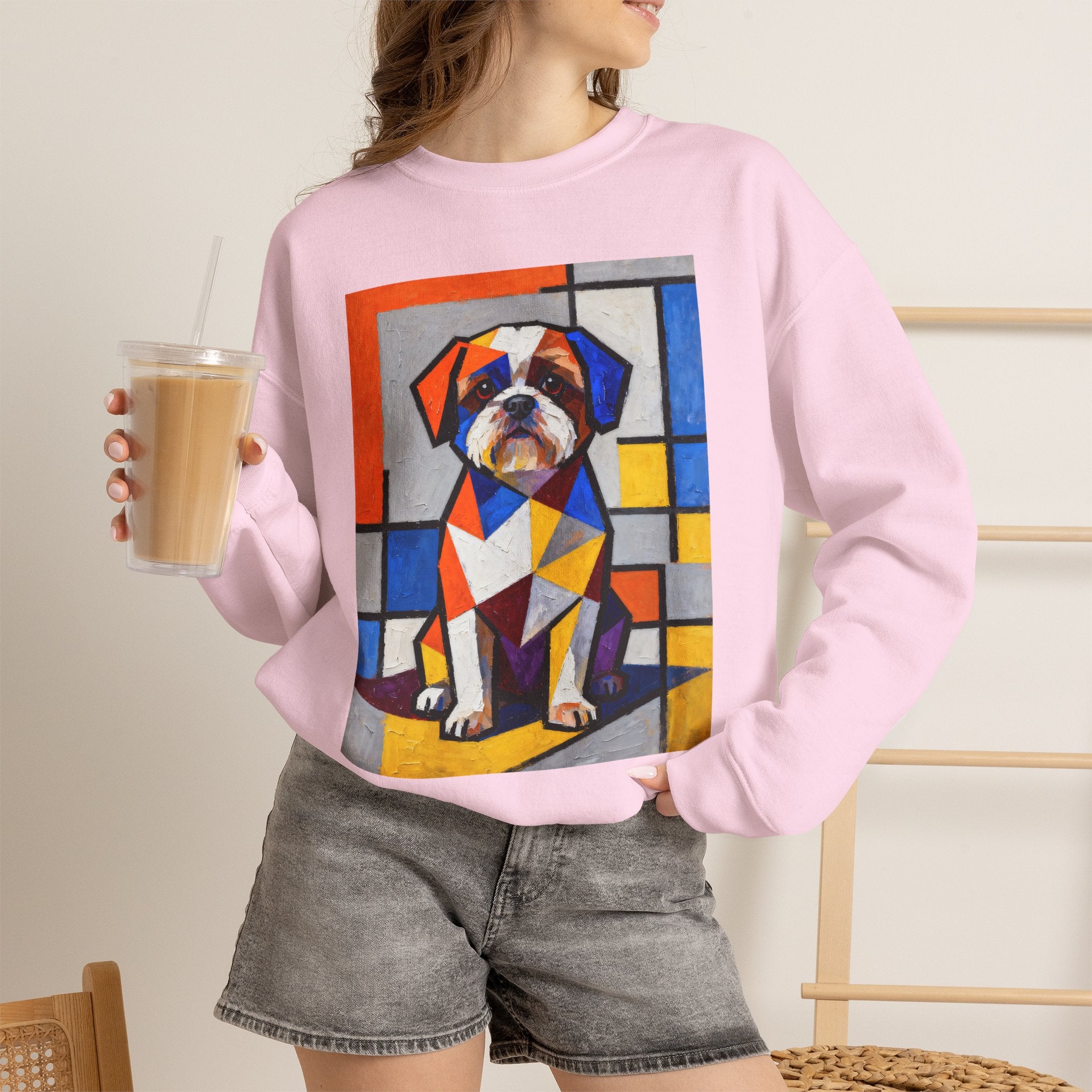 Shih Tzu Sweatshirt | Living Work of Art Collection | Cubist Style