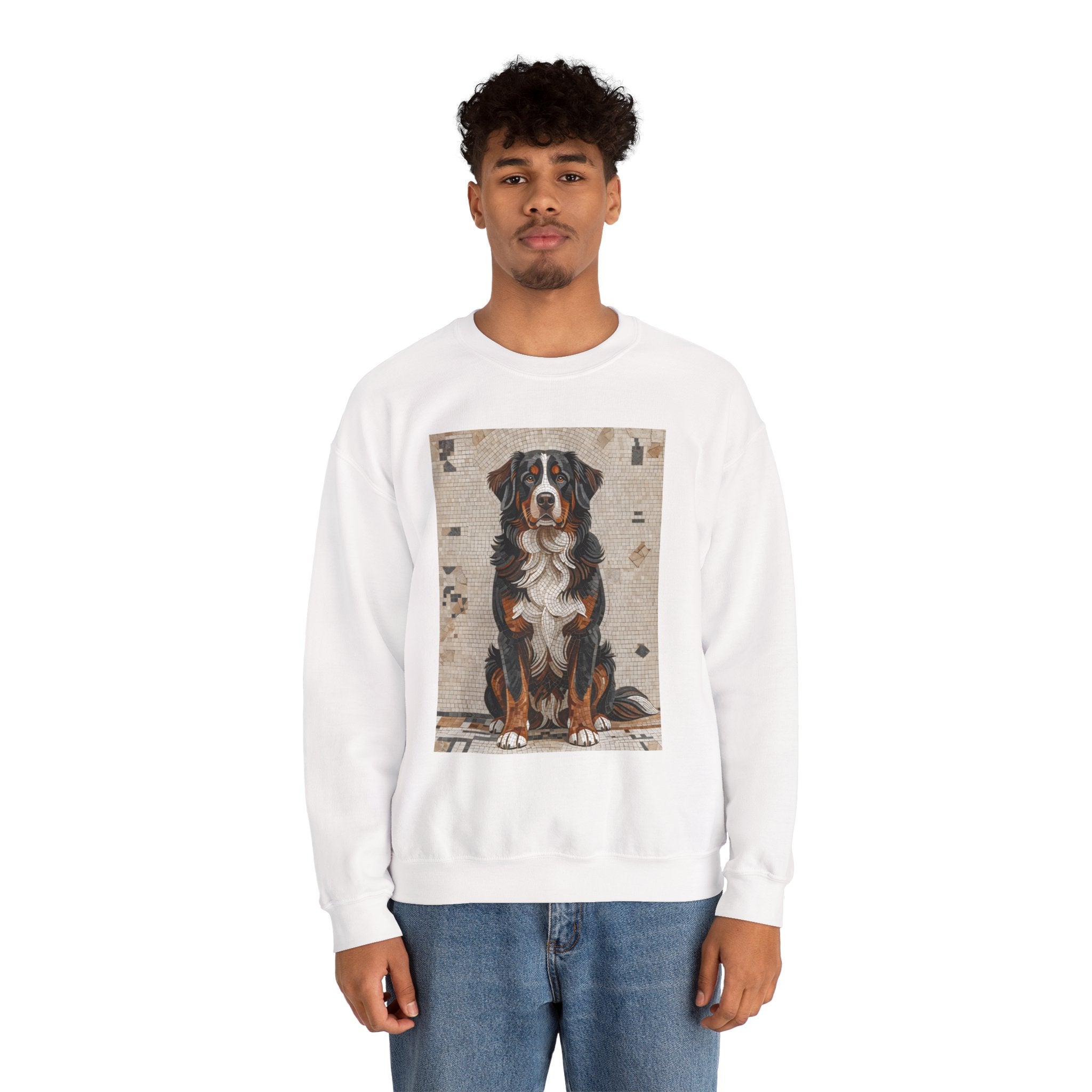 Bernese Mountain Dog Sweatshirt | Living Work of Art Collection | Mosaic Style