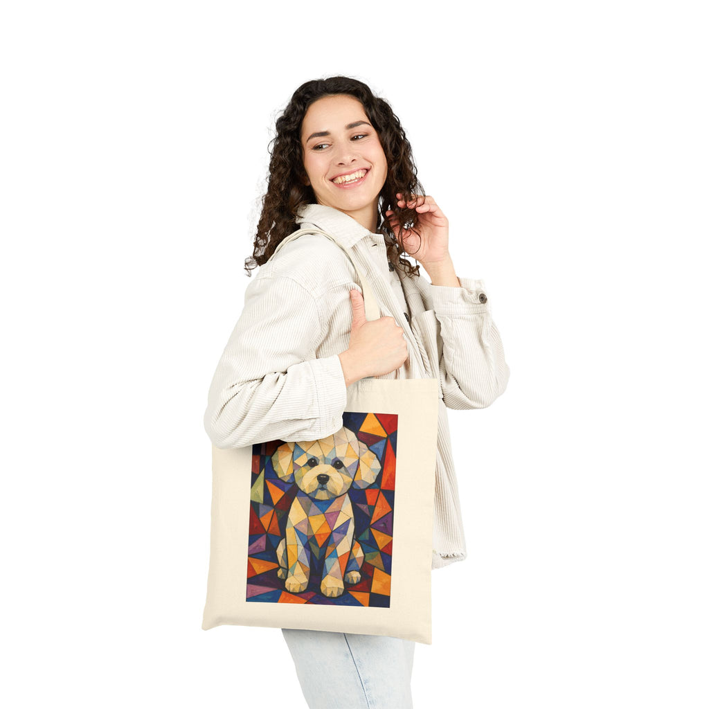 Bichon Frise Tote Bag | Living Work of Art Collection | Cubist Style