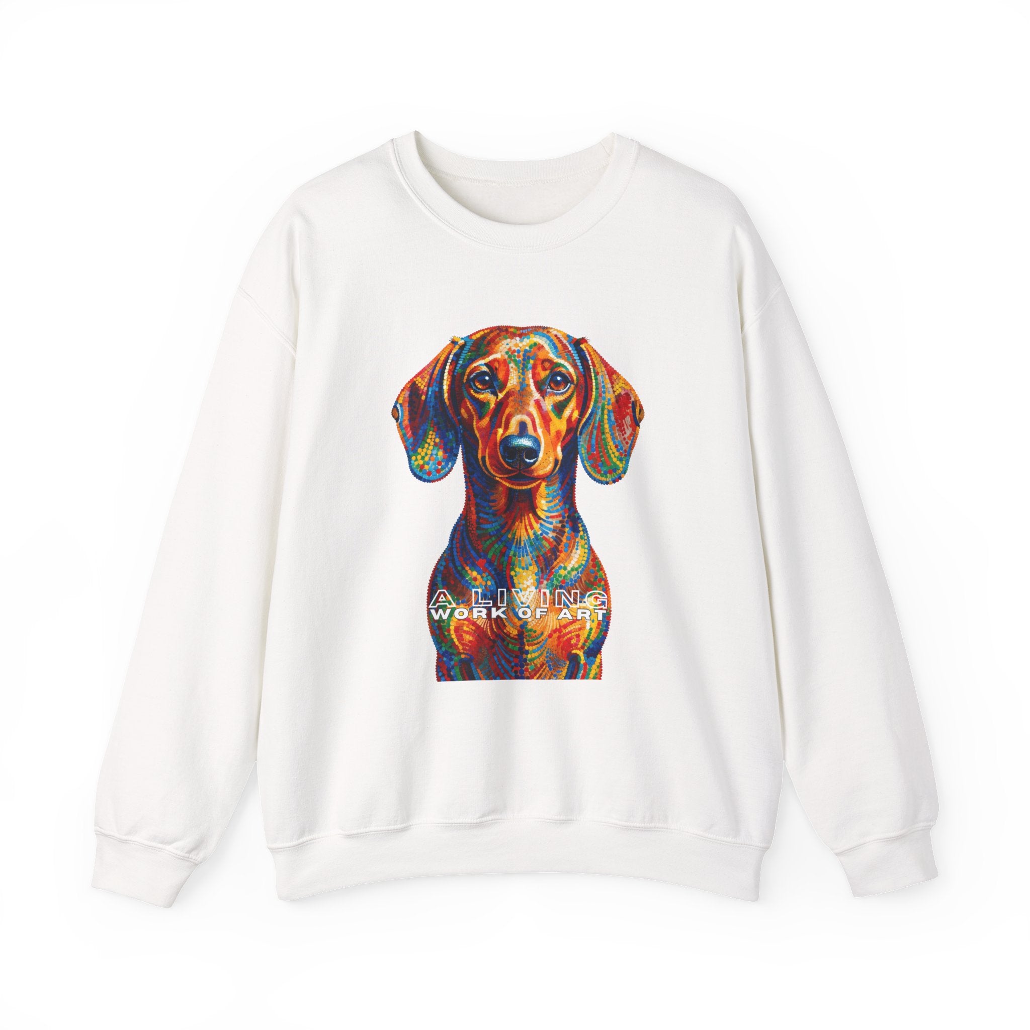 Dachshund Sweatshirt | Living Work of Art Collection | Pointillism Style